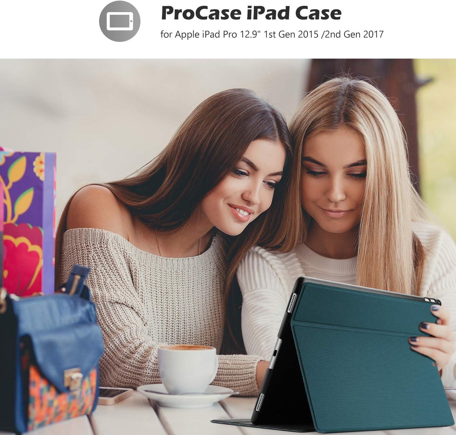 image:imageProCase Cover for iPad Pro 129 20172015 Old Model 2nd amp 1st Gen Slim Stand Protective Folio Case Smart Cover for iPad Pro 129 Inch 2nd Gen 2017 iPad Pro 129 Inch 1st Gen 2015 RedTeal