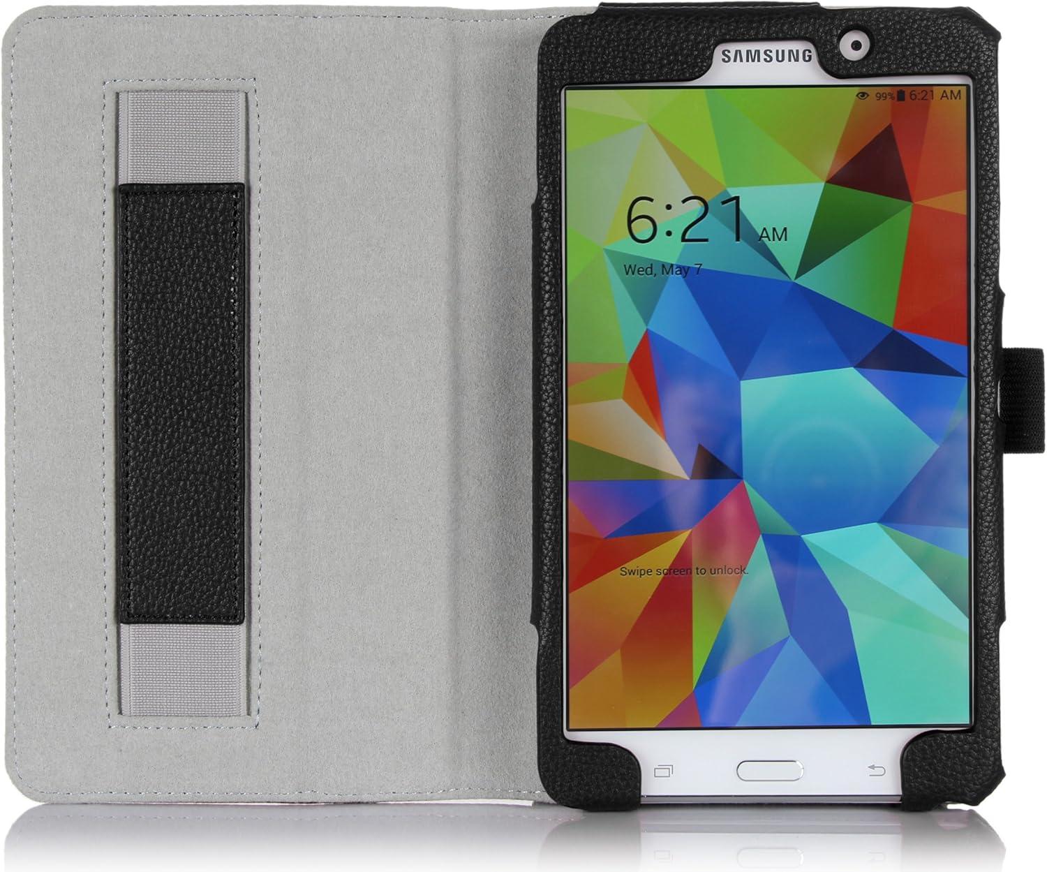 image:imageProCase Folio Case with Stand for Galaxy Tab 4 70 Tablet 2014 7 inch Tab 4 SMT230 T231 T235 with Hand Strap amp Pen Holder Black