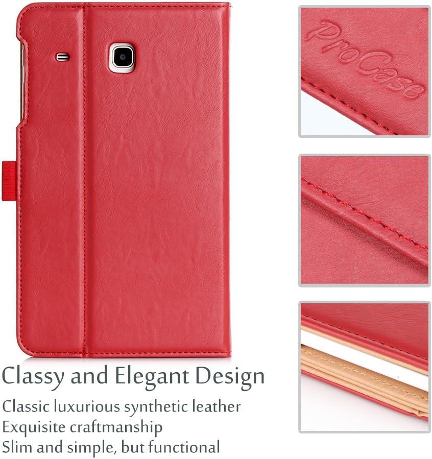 image:imageProCase Galaxy Tab E Lite 70 CaseTab 3 Lite 7 Case Stand Folio Case Cover for Galaxy Tab E Lite 7inch TabletTab 3 Lite 7 with Multiple Viewing Angles Document Card Pocket Red