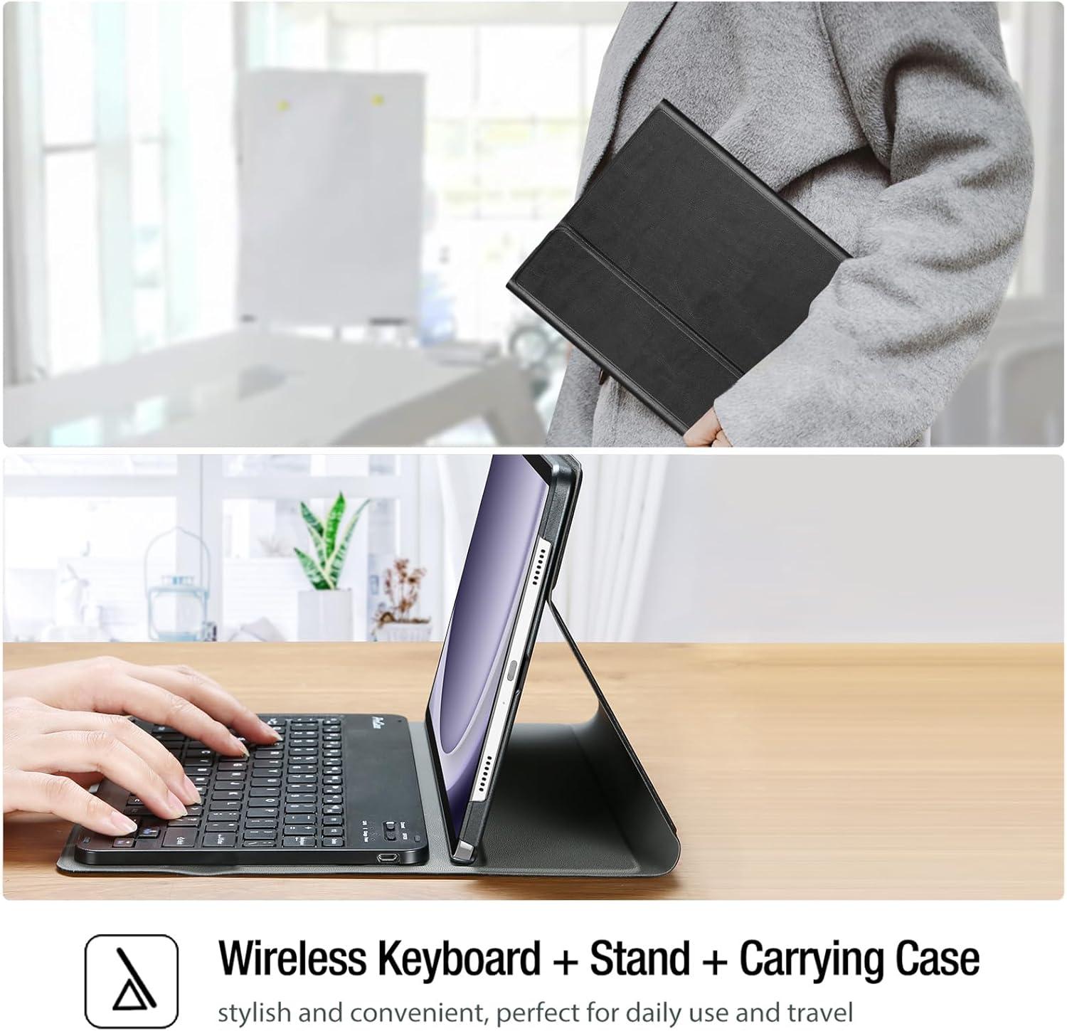 image:imageProCase Keyboard Case for Galaxy Tab A11 Plus 2025 A9 Plus 11 Inch 2023 Lightweight Case with Magnetic Detachable Wireless Keyboard for Galaxy Tablet 11 BlackBlack