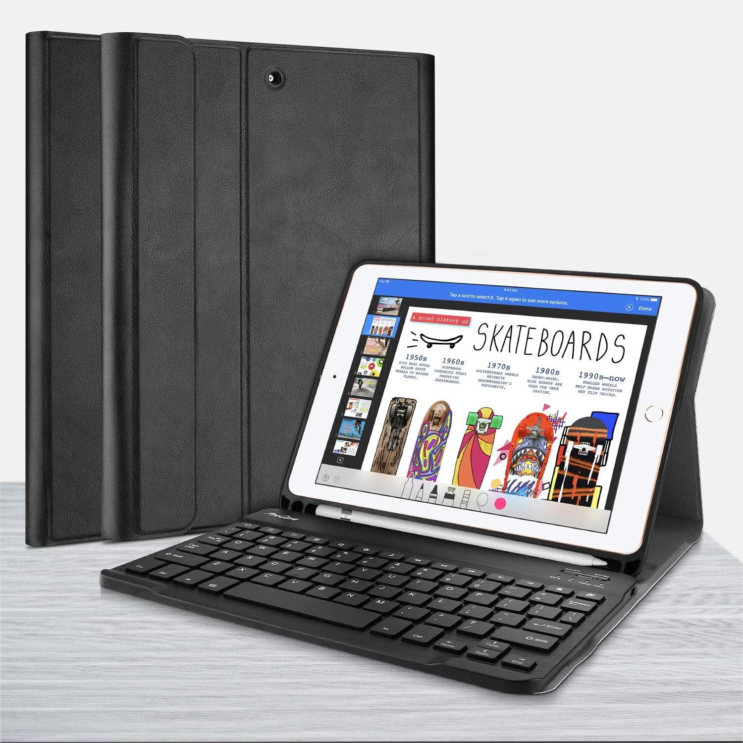 image:imageProCase Keyboard Case for iPad 97 20182017 Slim Shell Lightweight Smart Cover with Magnetically Detachable Wireless Keyboard for Apple iPad 97 Inch Black