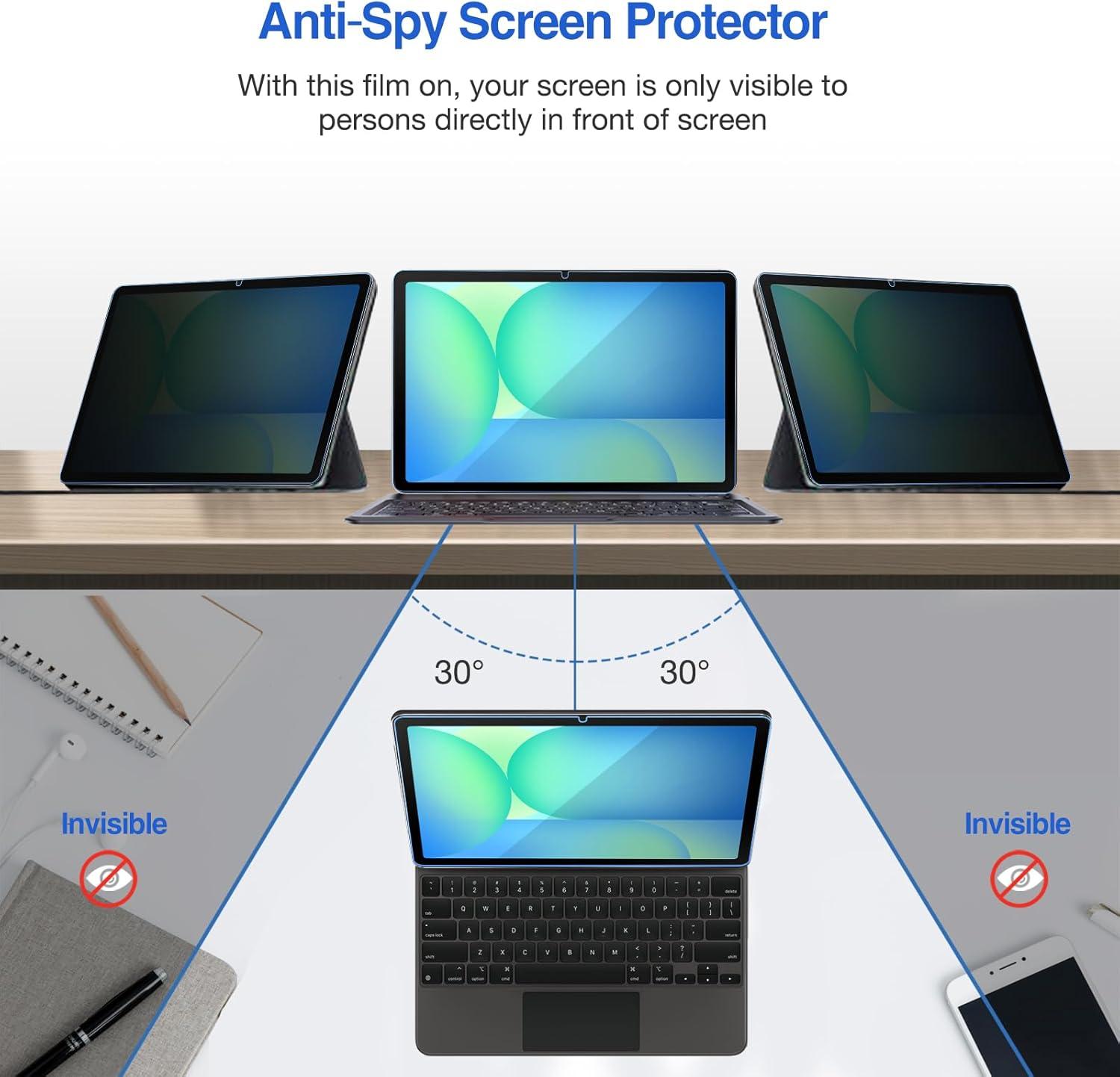 image:imageProCase Privacy Screen Protector for Galaxy Tab S10 FE 2025Tab S9 FE 109Tab S9 11 2023Tab S8 2022Tab S7 2020 AntiSpy Tempered Glass Film Guard for Tablet SMX520X510X710X700T870