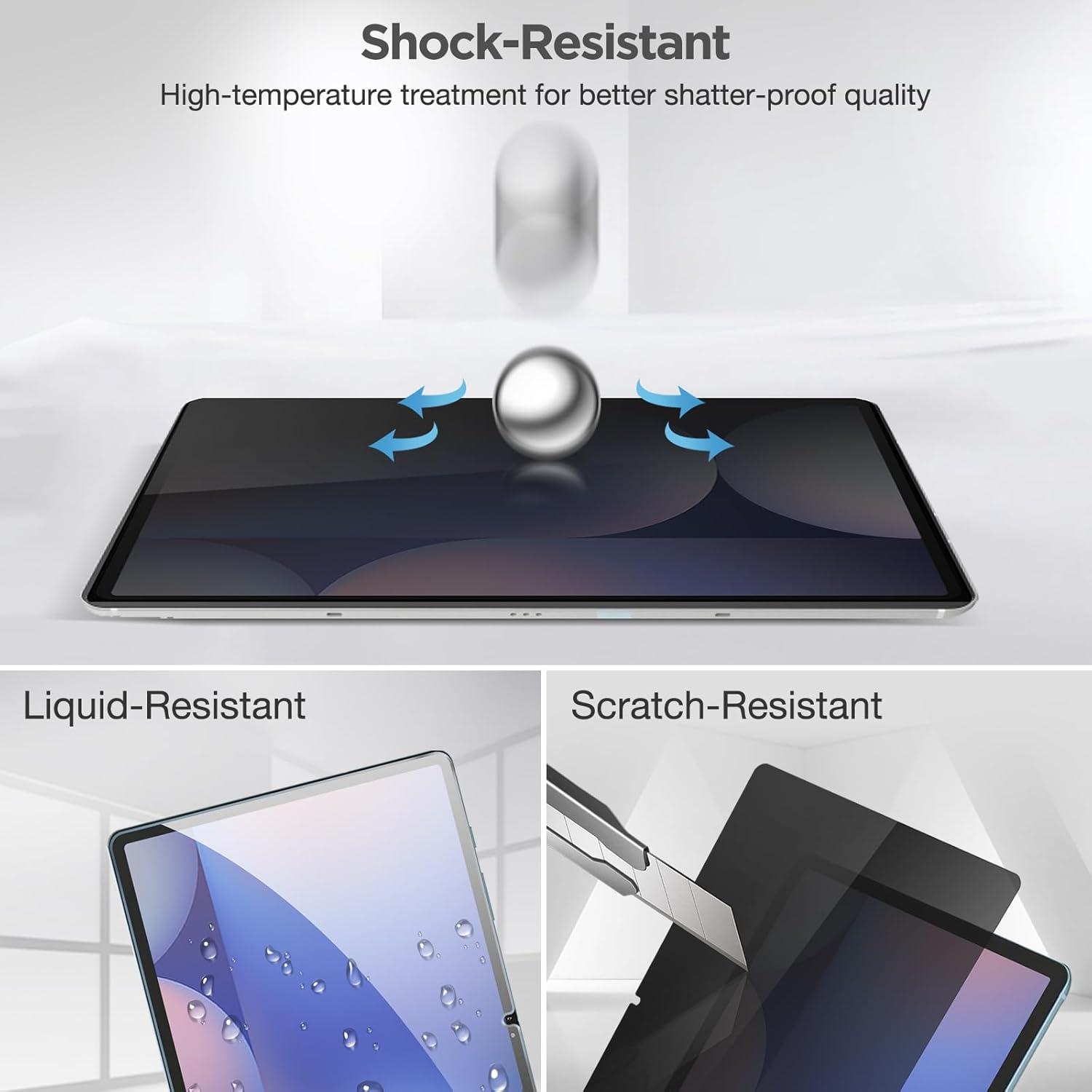 image:imageProCase Privacy Screen Protector for Galaxy Tab S10 PlusS9 FE Plus S9 Plus S8 Plus S7 FE S7 Plus 124 Inch AntiSpy Tempered Glass Film Guard for Samsung Tablet SMX820X610X810X800T730T970