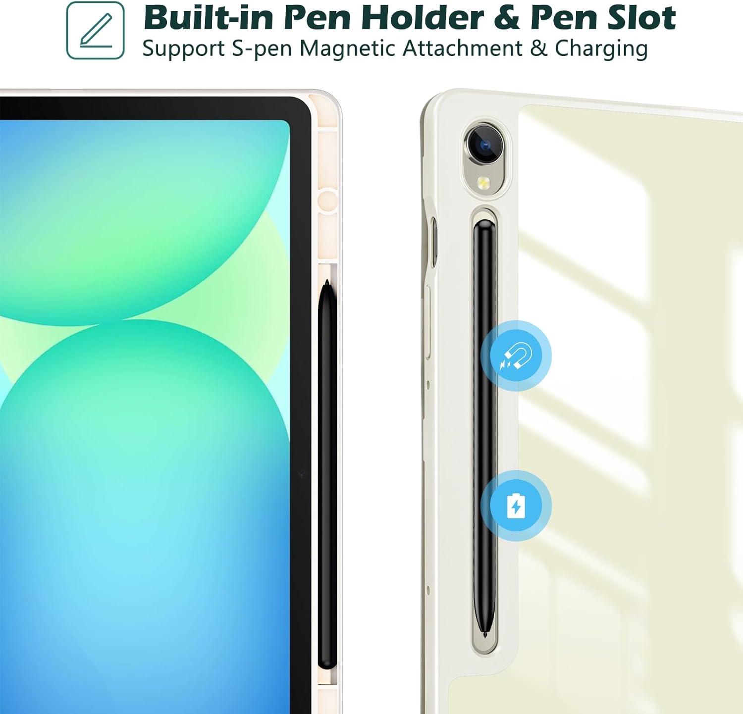 image:imageProCase Protective Case for Galaxy Tab S10 FE 2025 S9 FE 109 Tab S9 11 2023 Slim Stand Hard Back Shell Smart Cover for Galaxy Tab S10 FE S9 FE S9 Tablet BeigeBeige