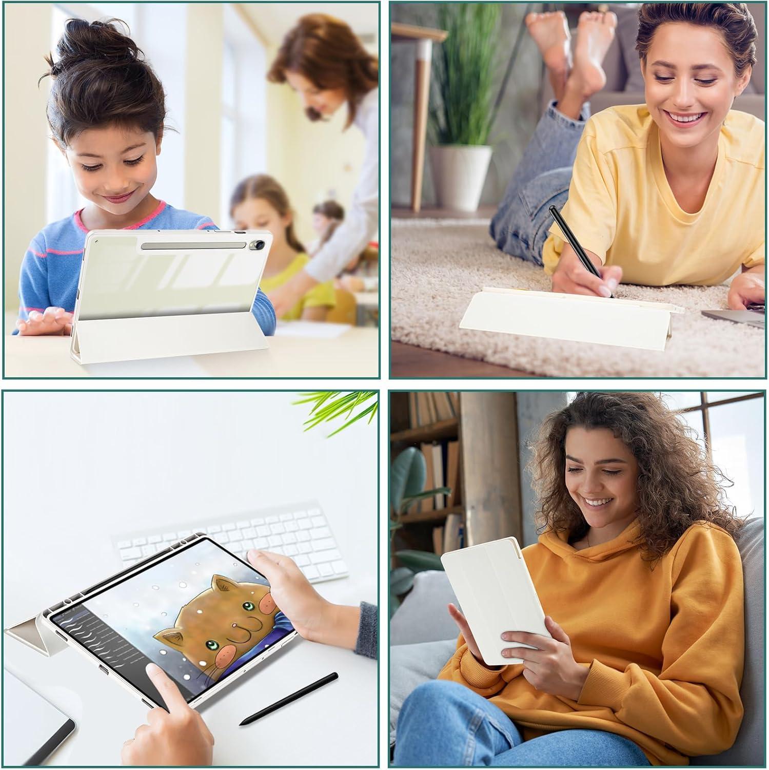 image:imageProCase Protective Case for Galaxy Tab S10 FE 2025 S9 FE 109 Tab S9 11 2023 Slim Stand Hard Back Shell Smart Cover for Galaxy Tab S10 FE S9 FE S9 Tablet BeigeBeige