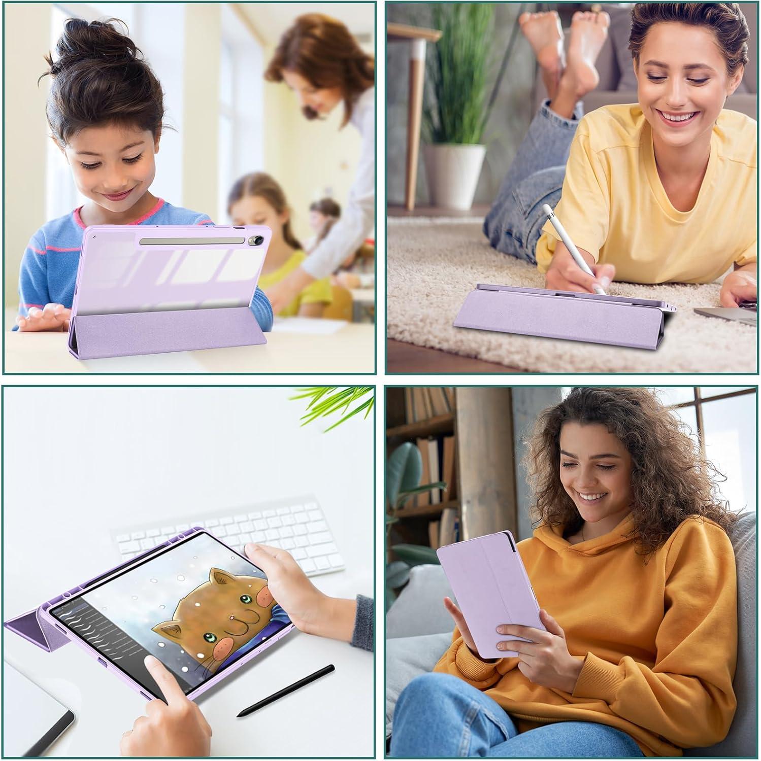 image:imageProCase Protective Case for Galaxy Tab S10 FE 2025 S9 FE 109 Tab S9 11 2023 Slim Stand Hard Back Shell Smart Cover for Galaxy Tab S10 FE S9 FE S9 Tablet BeigeLavender