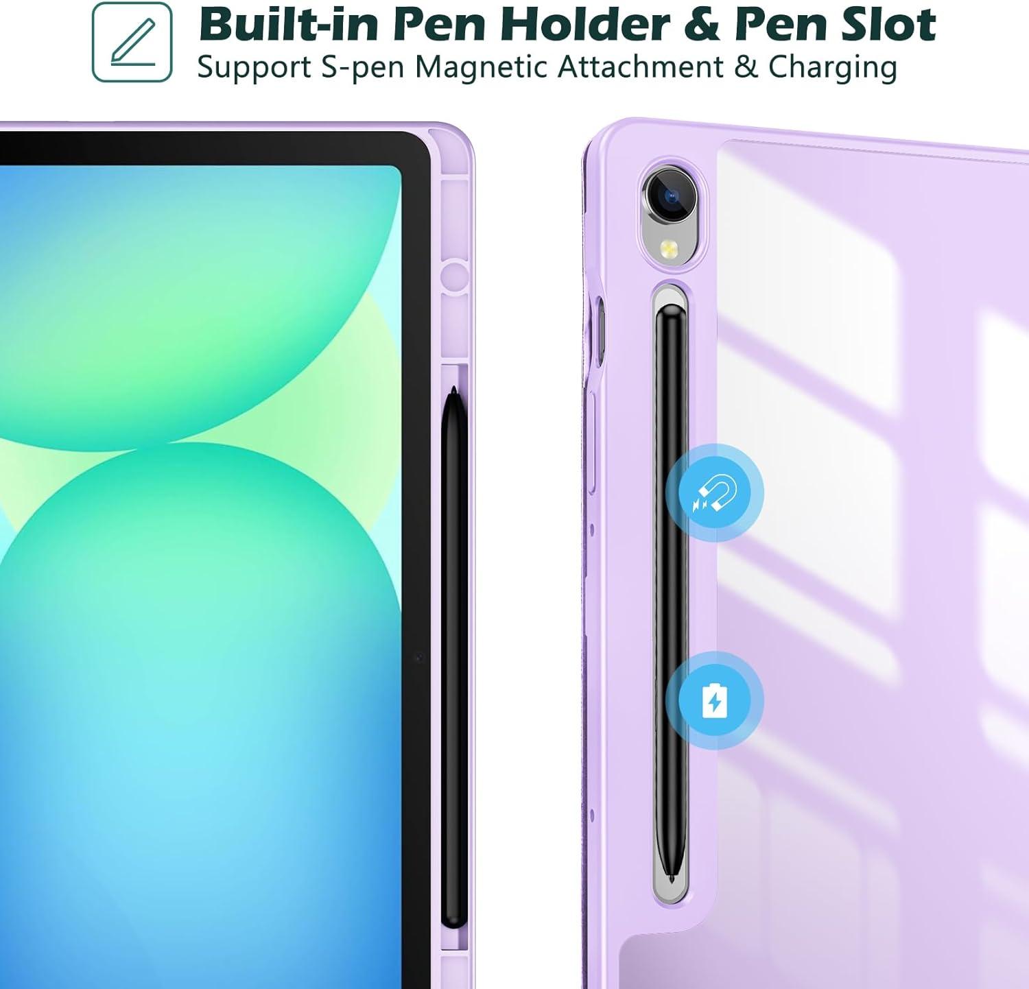 image:imageProCase Protective Case for Galaxy Tab S10 FE 2025 S9 FE 109 Tab S9 11 2023 Slim Stand Hard Back Shell Smart Cover for Galaxy Tab S10 FE S9 FE S9 Tablet BeigeLavender