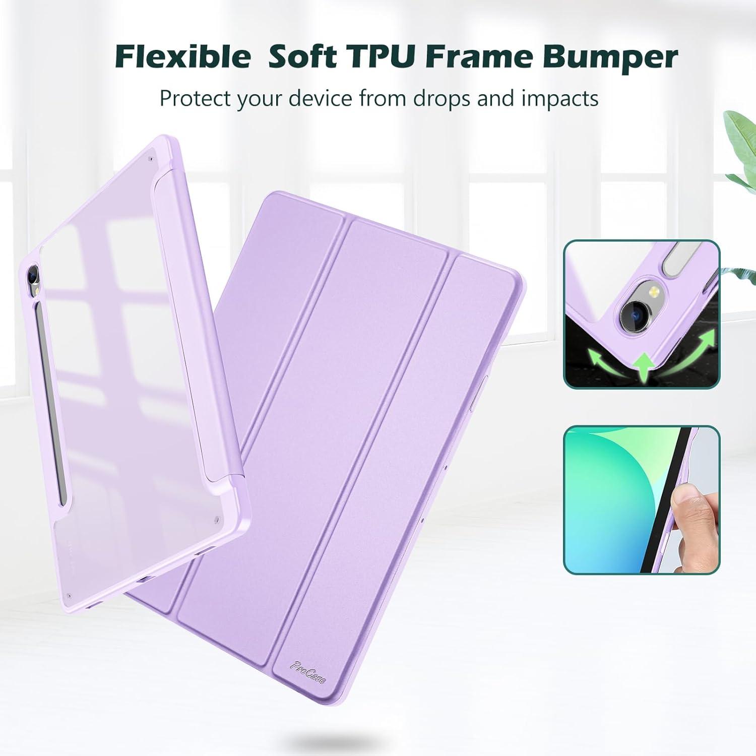 image:imageProCase Protective Case for Galaxy Tab S10 FE 2025 S9 FE 109 Tab S9 11 2023 Slim Stand Hard Back Shell Smart Cover for Galaxy Tab S10 FE S9 FE S9 Tablet BeigeLavender