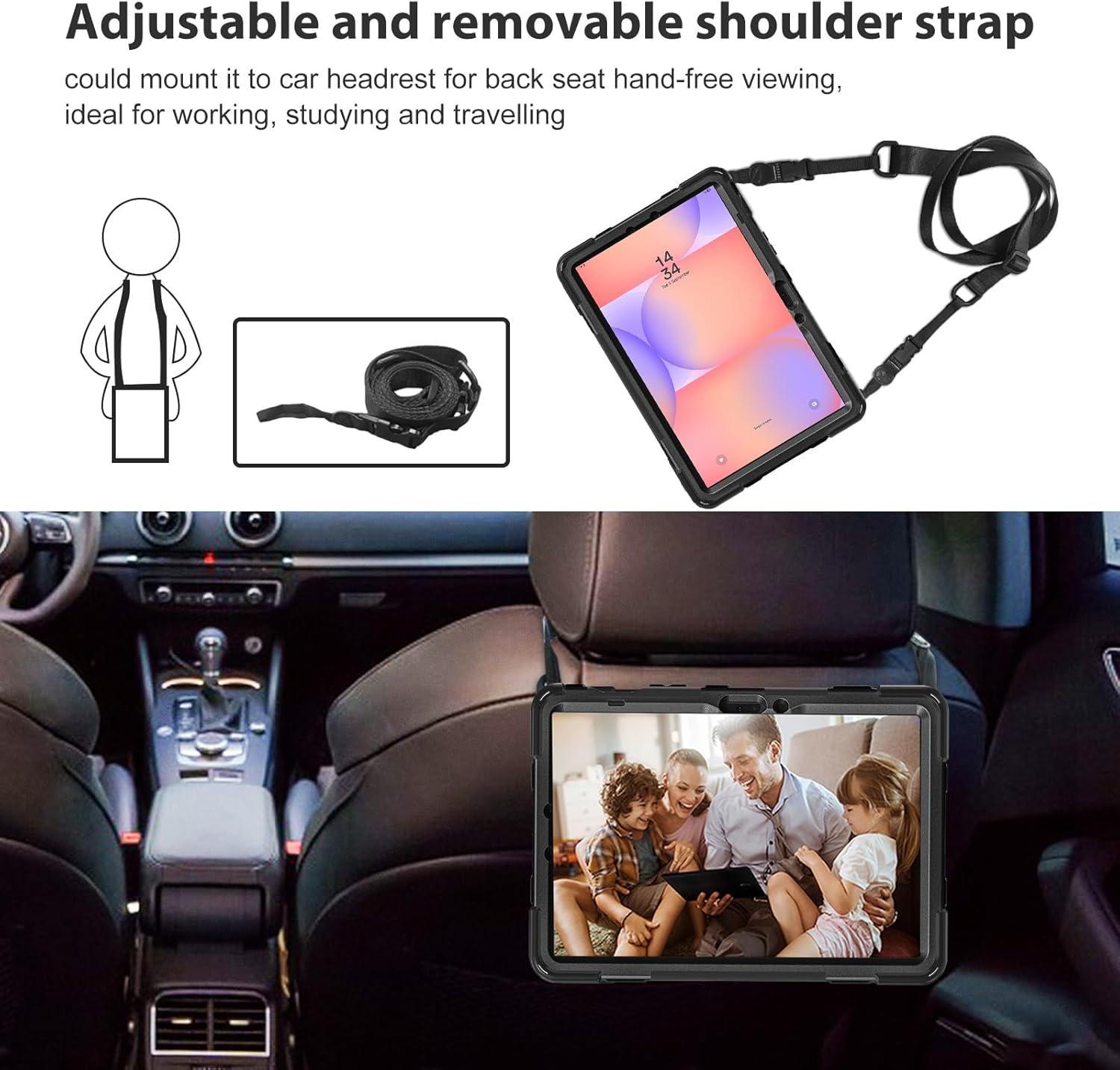 image:imageProCase Rugged Case for Galaxy Tab S10 Lite 2025S10 FES9 FES9S8S7 11 with S Pen Holder Heavy Duty Shockproof Cover with Hand Strap 360 Degree Rotatable Kickstand Protective BlackBlack