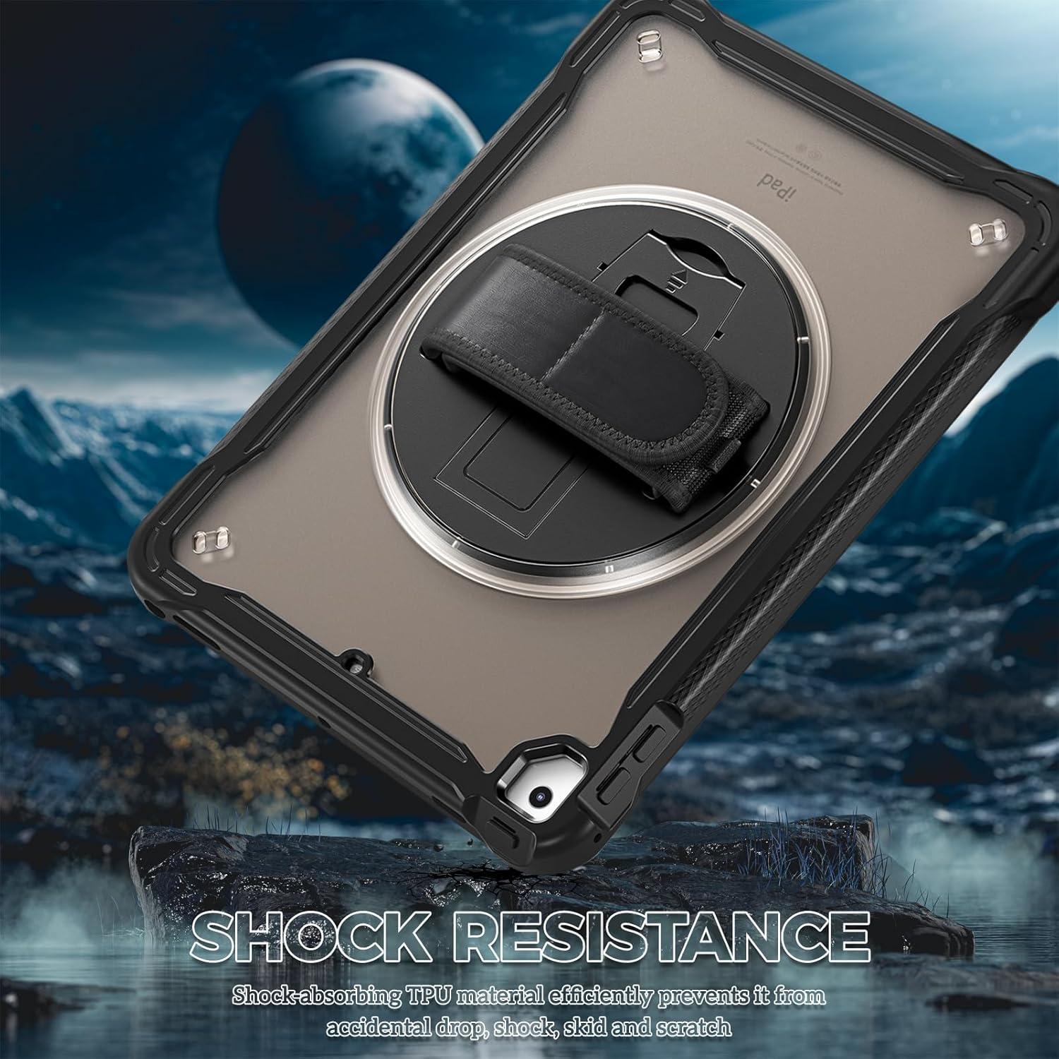 image:imageProCase Rugged Case for iPad 97 Inch 5th 6th GeniPad Air 2 iPad Pro 97 Case Heavy Duty Shockproof Rugged Cover with Hand Strap 360 Degree Rotatable Kickstand Protective for iPad 97 MelonpinkBlack