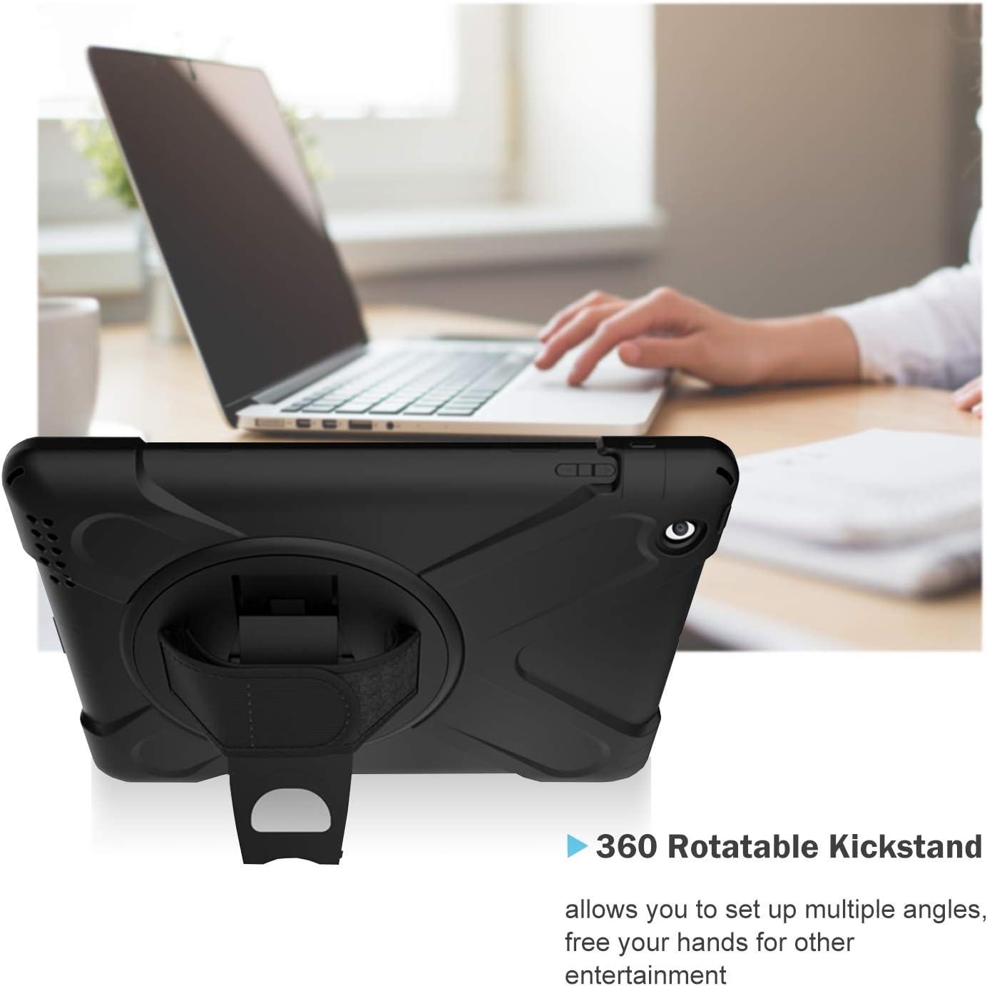 image:imageProCase Rugged Heavy Duty Case for iPad 2 3 4Old Model Shockproof 360 Degree Rotatable Kickstand Protective Cover Case for iPad 2nd3rd4th BlackBlack