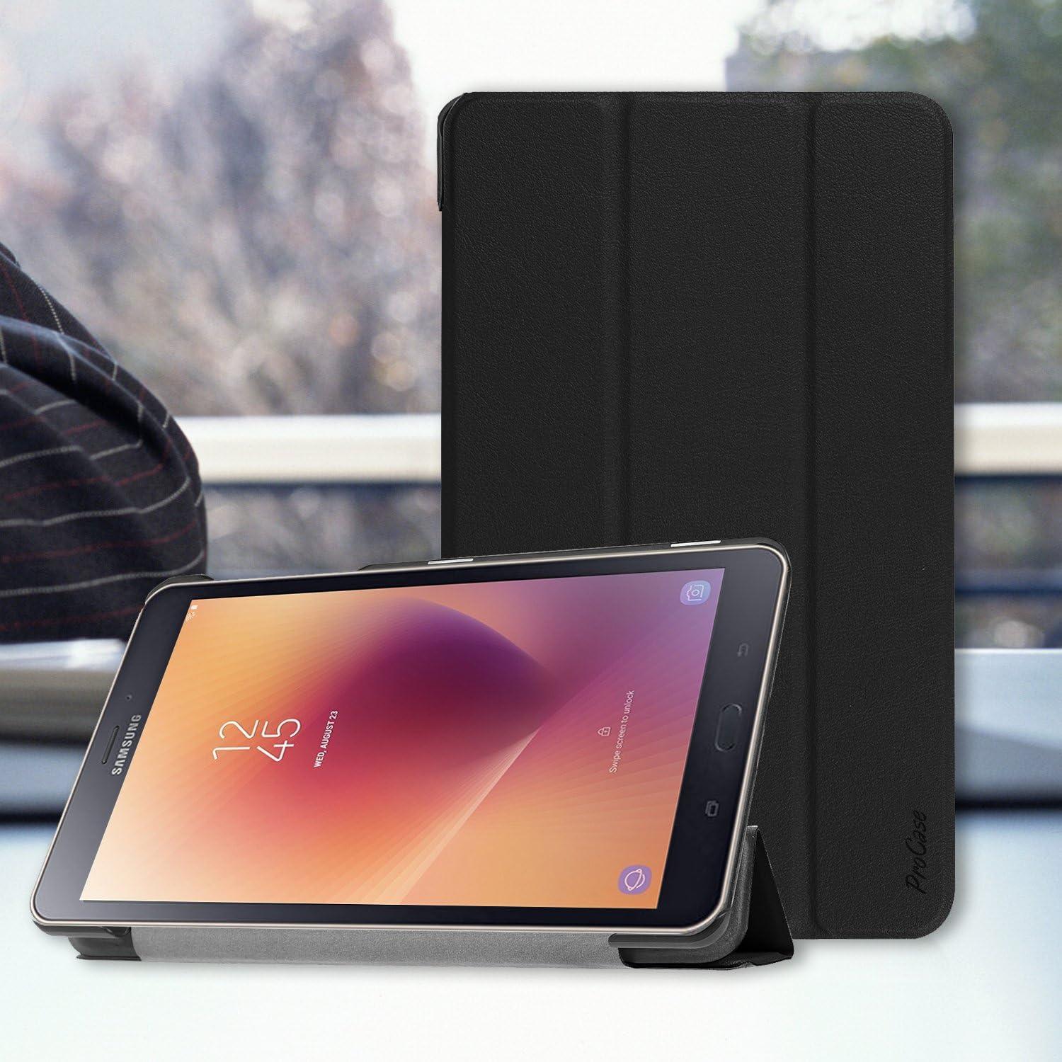 image:imageProCase Slim Case for Galaxy Tab A 80 2017 T380 T385 Light Smart Cover Stand Hard Shell Case for 80 inch Galaxy Tab A Tablet 2017 T380 T385 BlackBlack