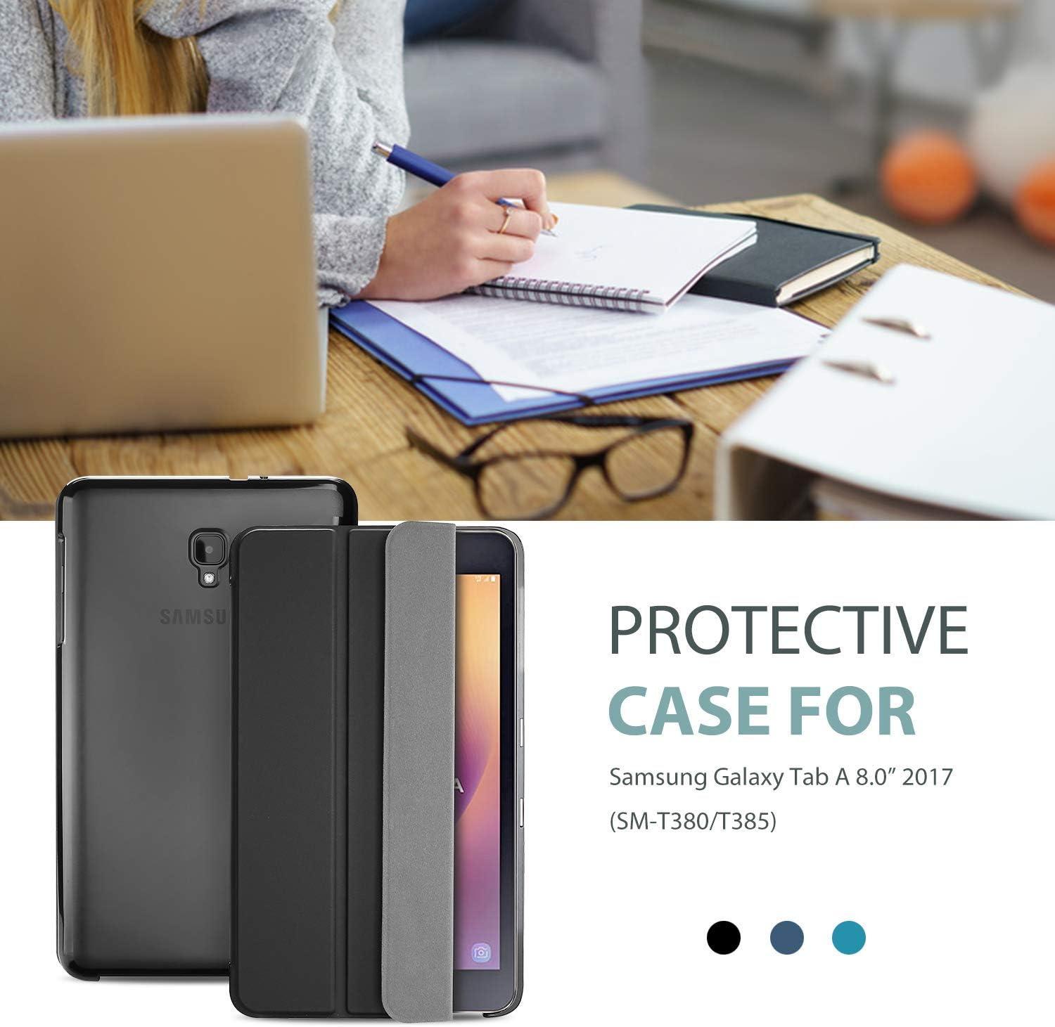 image:imageProCase Slim Case for Galaxy Tab A 80 2017 T380 T385 Ultra Lightweight Stand Shell Case Smart Cover with Auto SleepWake for Galaxy Tab A Tablet 80 Inch 2017 Black