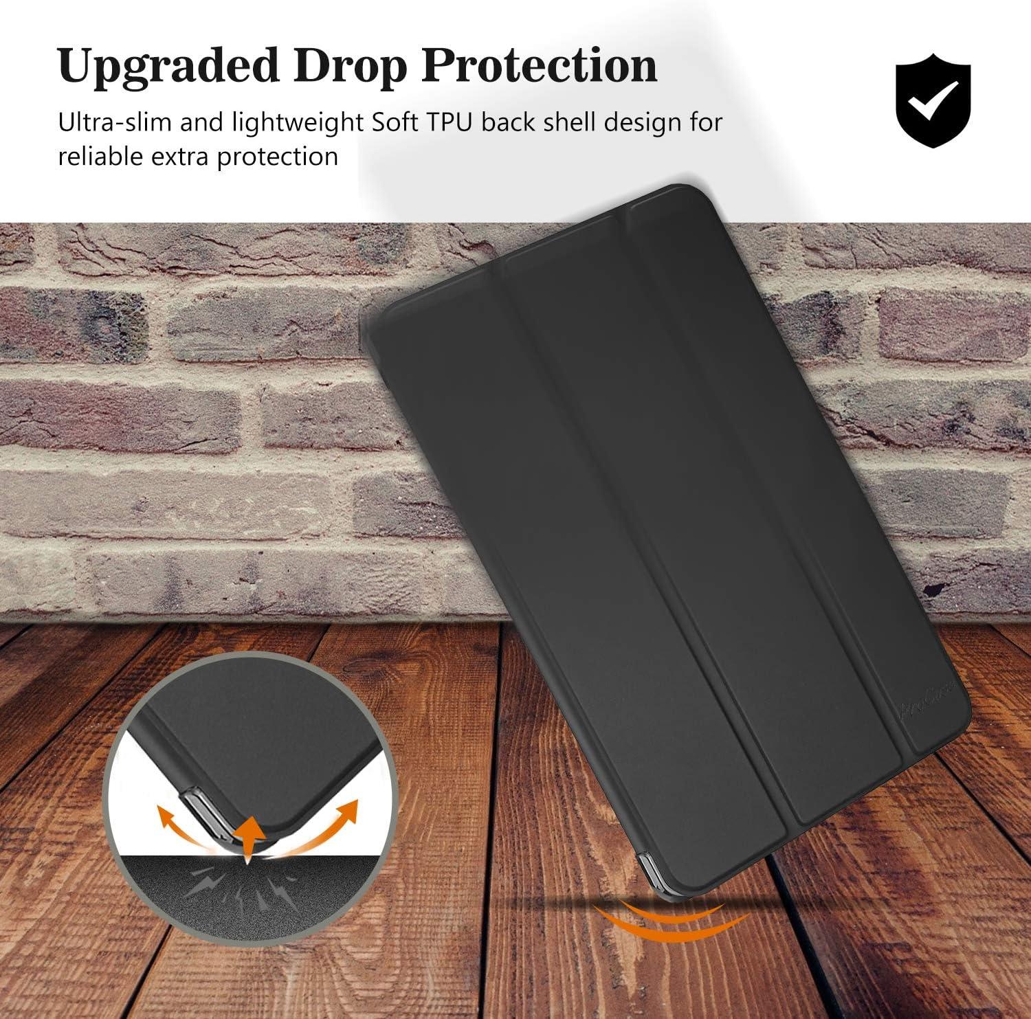 image:imageProCase Slim Case for Galaxy Tab A 80 2019 T290 T295 Soft Trifold Stand Folio Case with Flexible TPU Translucent Frosted Back Cover for 80 Inch Galaxy Tab A 2019 SMT290 SMT295 BlackBlack
