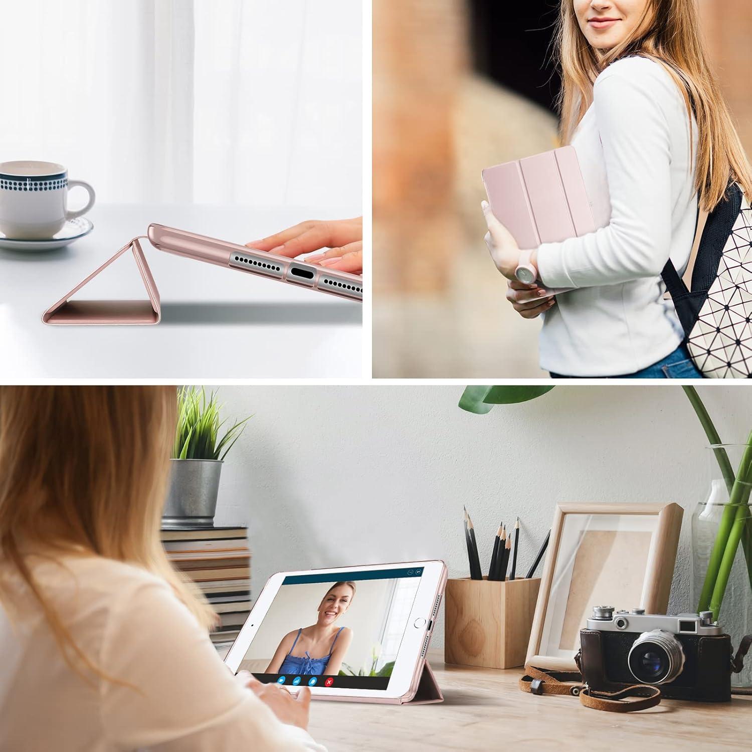 image:imageProCase Slim Cover for iPad mini 5 Generation 2019 Mini 4 3 2 1 Old Model 79 inch Slim Soft TPU Back Cover Trifold Stand Folio Smart Case for iPad mini 5 4 3 2 1 PinkPink