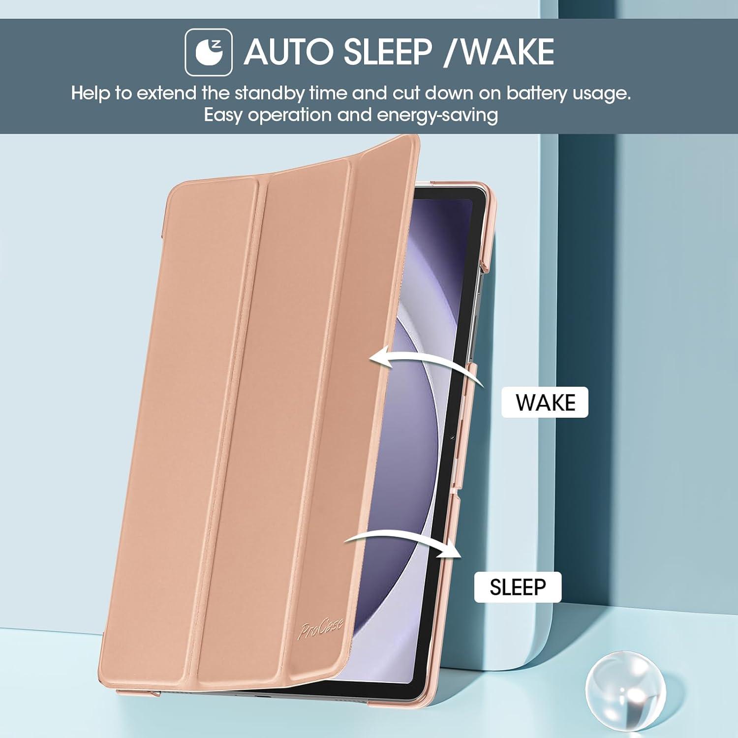 image:imageProCase Smart Case for Galaxy Tab A11 PlusA9 Plus 11 Inch Slim Stand Hard Back Shell Protective Tablet Cover Folio Case for 11 Galaxy Tab A11 Plus 2025A9 Plus 2023 BlackRosegold1