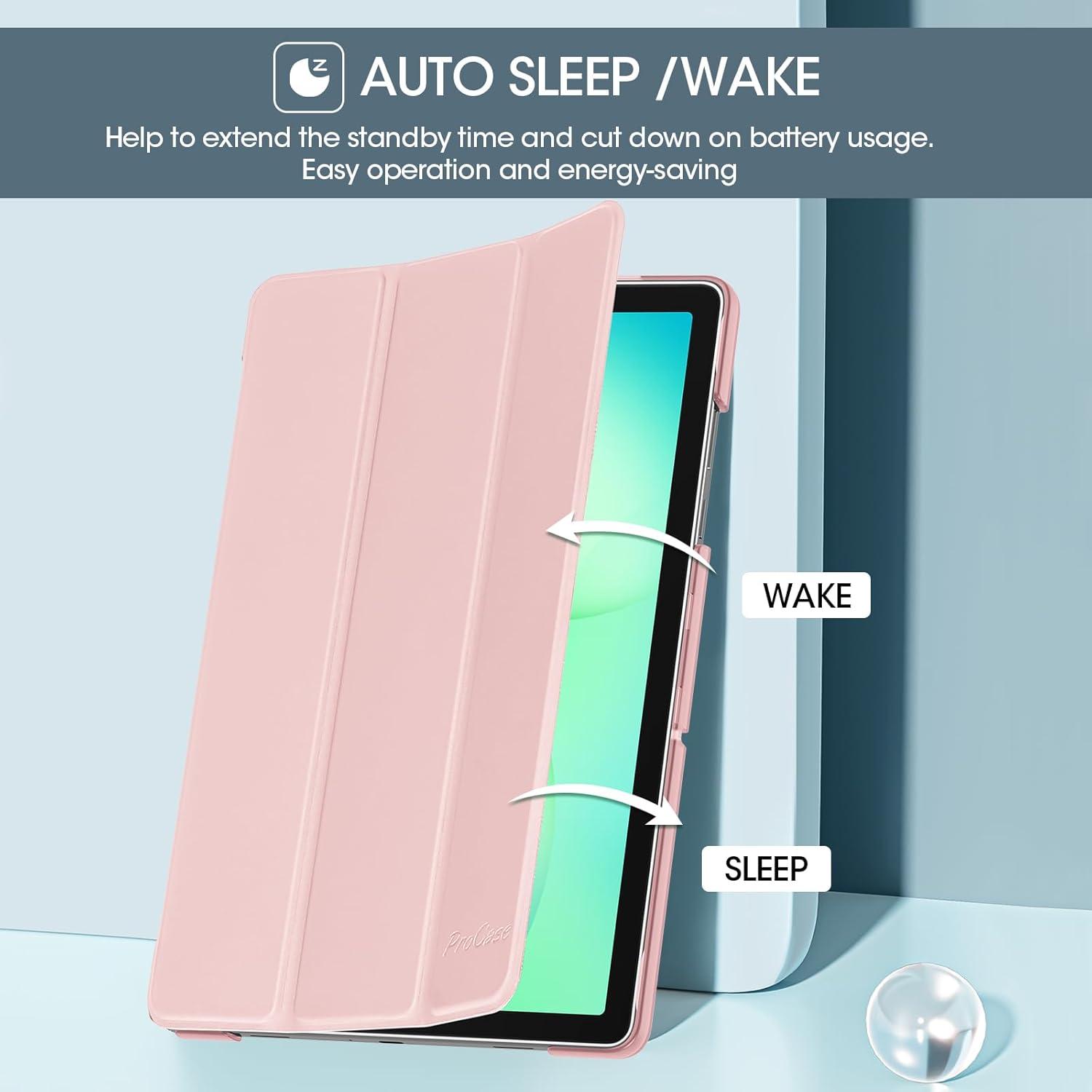 image:imageProCase Smart Case for Galaxy Tab A11 PlusA9 Plus 11 Inch Slim Stand Hard Back Shell Protective Tablet Cover Folio Case for 11 Galaxy Tab A11 Plus 2025A9 Plus 2023 BlackLightpink