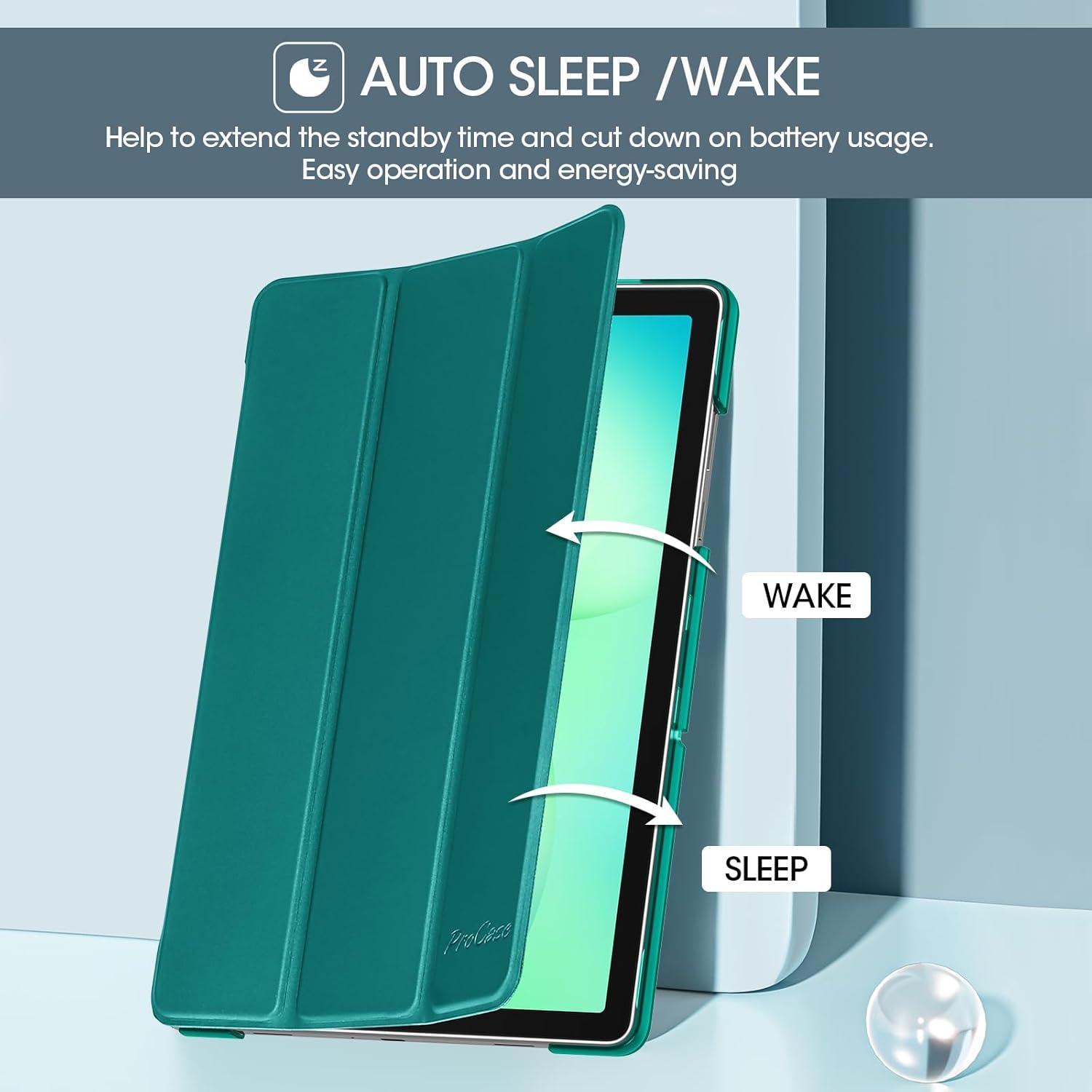 image:imageProCase Smart Case for Galaxy Tab A11 PlusA9 Plus 11 Inch Slim Stand Hard Back Shell Protective Tablet Cover Folio Case for 11 Galaxy Tab A11 Plus 2025A9 Plus 2023 BlackEmerald