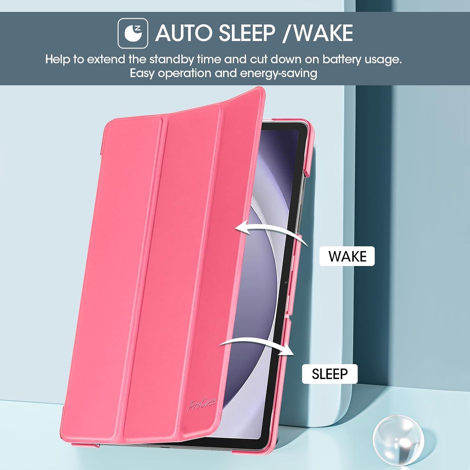 image:imageProCase Smart Case for Galaxy Tab A11 PlusA9 Plus 11 Inch Slim Stand Hard Back Shell Protective Tablet Cover Folio Case for 11 Galaxy Tab A11 Plus 2025A9 Plus 2023 BlackMelonpink1