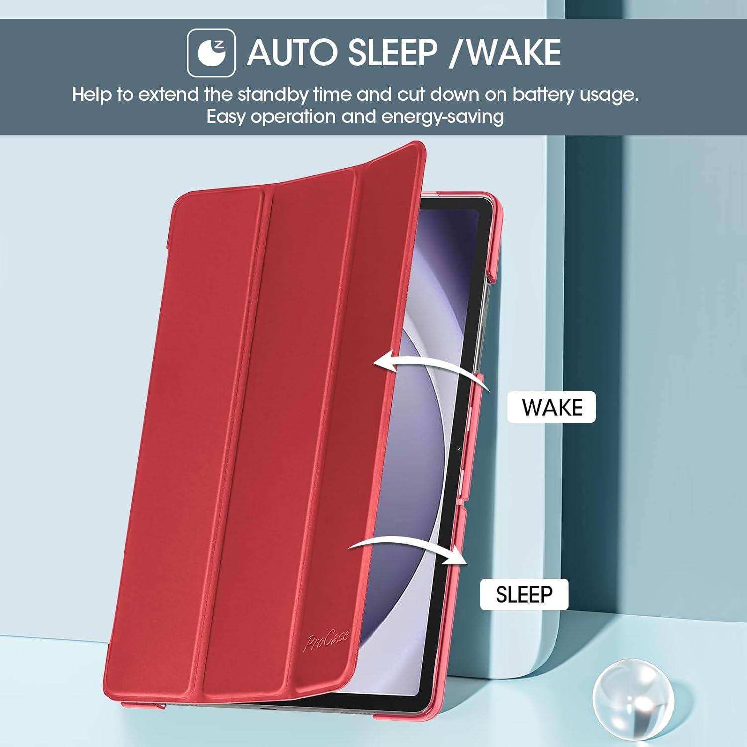 image:imageProCase Smart Case for Galaxy Tab A11 PlusA9 Plus 11 Inch Slim Stand Hard Back Shell Protective Tablet Cover Folio Case for 11 Galaxy Tab A11 Plus 2025A9 Plus 2023 BlackRed1
