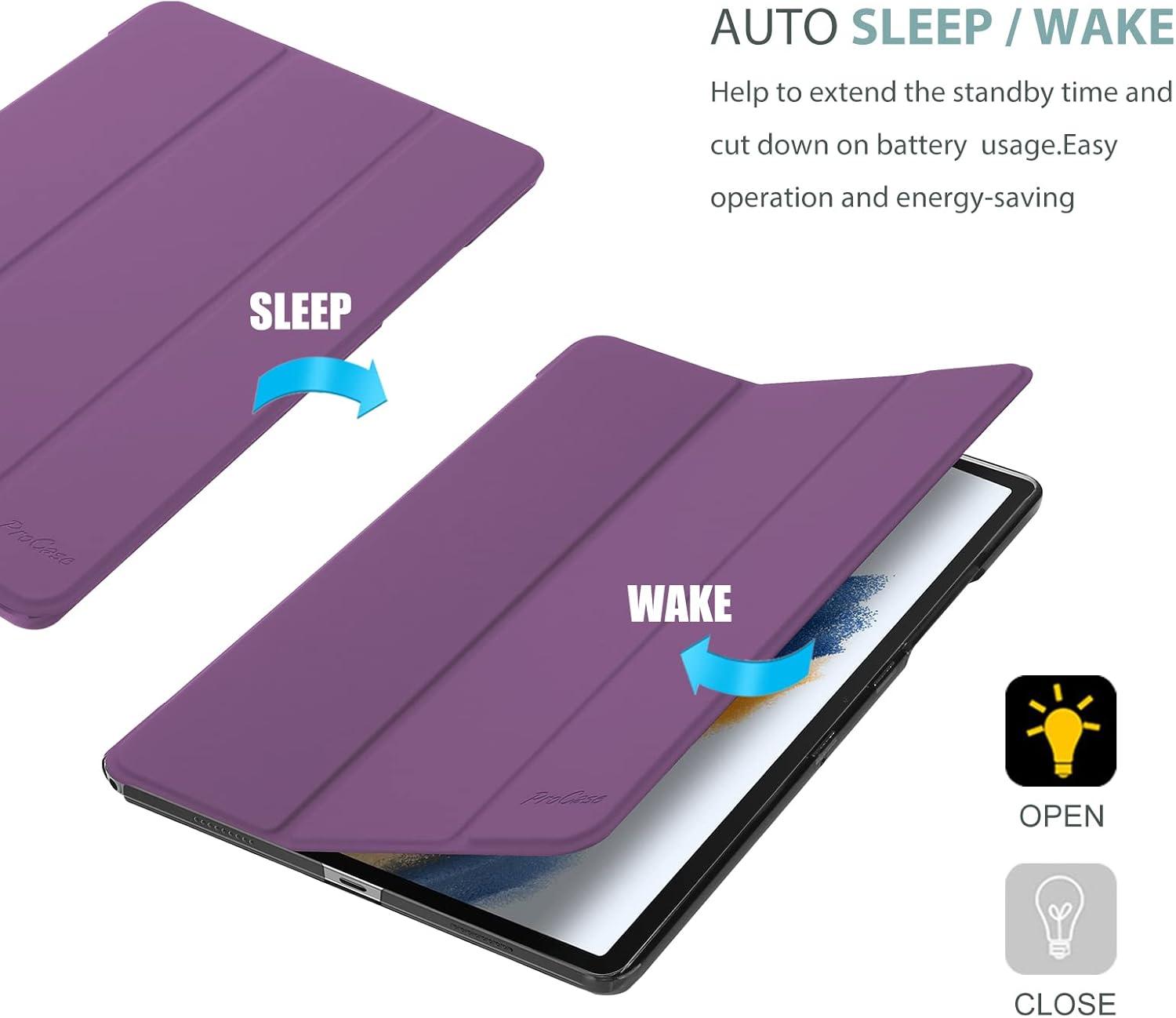 image:imageProCase Smart Case for Galaxy Tab A8 105 Slim Stand Hard Back Shell Protective Smart Cover Case for Galaxy Tab A8 105 Inch 2022 SMX200 X205 X207 SkyBluePurple1