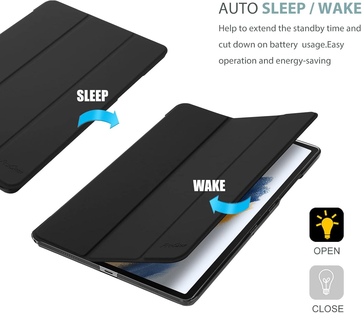 image:imageProCase Smart Case for Galaxy Tab A8 105 Slim Stand Hard Back Shell Protective Smart Cover Case for Galaxy Tab A8 105 Inch 2022 SMX200 X205 X207 SkyBlueBlack1