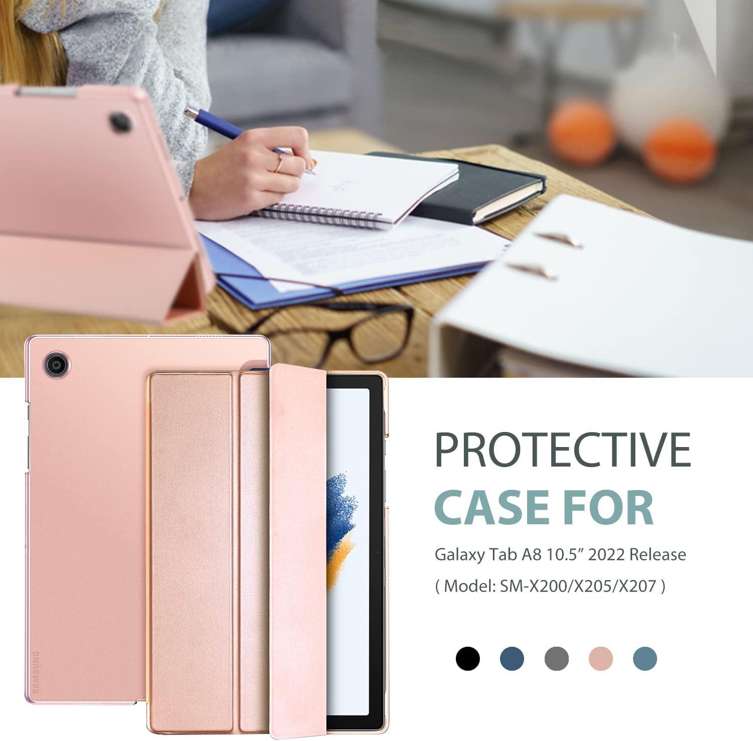 image:imageProCase Smart Case for Galaxy Tab A8 105 Slim Stand Hard Back Shell Protective Smart Cover Case for Galaxy Tab A8 105 Inch 2022 SMX200 X205 X207 SkyBlueRosegold1