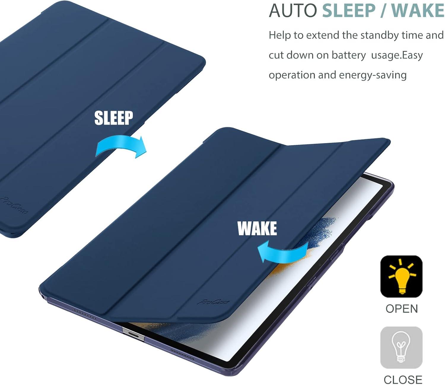 image:imageProCase Smart Case for Galaxy Tab A8 105 Slim Stand Hard Back Shell Protective Smart Cover Case for Galaxy Tab A8 105 Inch 2022 SMX200 X205 X207 SkyBlueNavy1