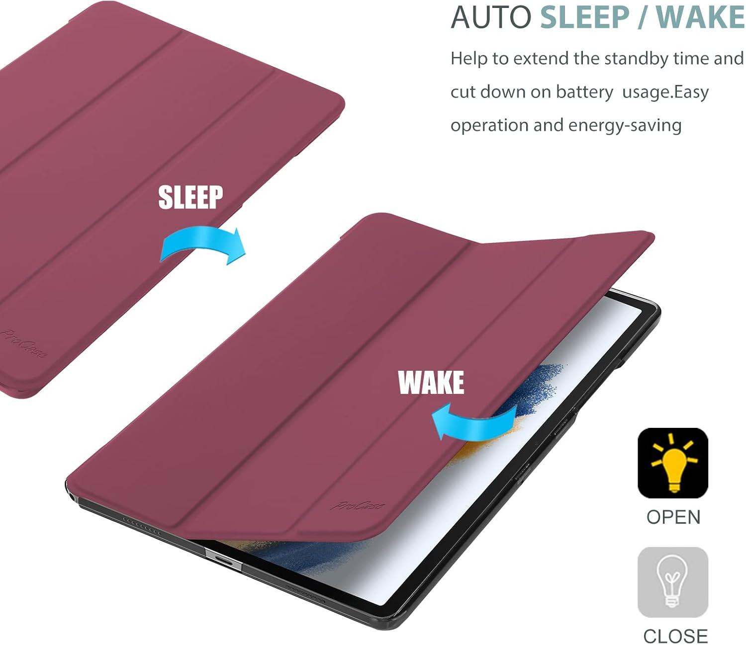 image:imageProCase Smart Case for Galaxy Tab A8 105 Slim Stand Hard Back Shell Protective Smart Cover Case for Galaxy Tab A8 105 Inch 2022 SMX200 X205 X207 SkyBlueWine1