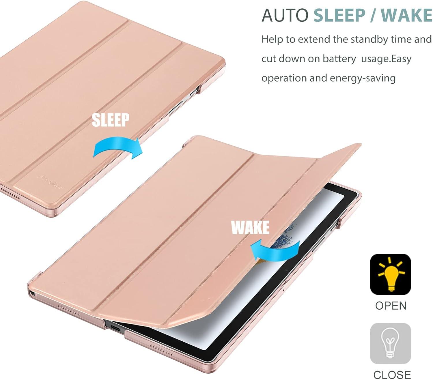 image:imageProCase Smart Case for Galaxy Tab A8 105 Slim Stand Hard Back Shell Protective Smart Cover Case for Galaxy Tab A8 105 Inch 2022 SMX200 X205 X207 SkyBlueRosegold1