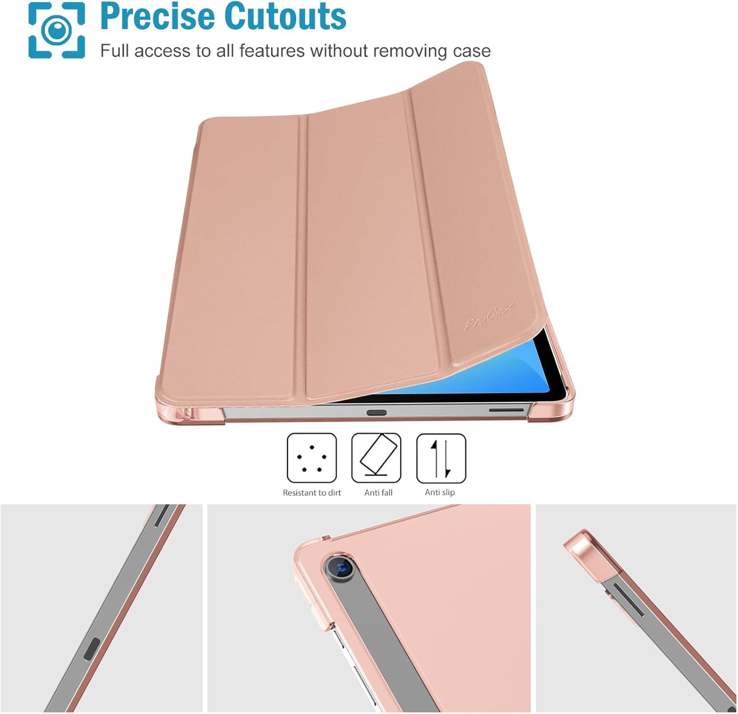 image:imageProCase Smart Case for Galaxy Tab S10 LiteS10 FES9 FE 109 Inch with S Pen Holder Slim Trifold Stand Folio Hard Back Shell Protective Cover for 109 Galaxy Tab S10 LiteS10 FES9 FE BlackRosegold