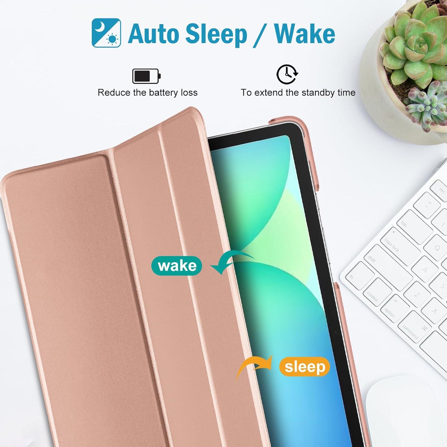 image:imageProCase Smart Case for Galaxy Tab S10 LiteS10 FES9 FE 109 Inch with S Pen Holder Slim Trifold Stand Folio Hard Back Shell Protective Cover for 109 Galaxy Tab S10 LiteS10 FES9 FE BlackRosegold