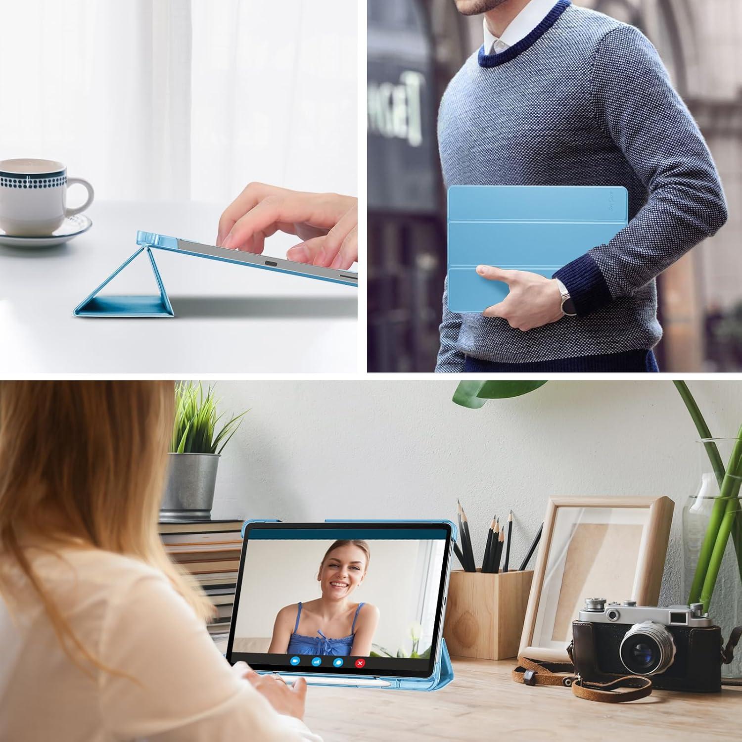 image:imageProCase Smart Case for Galaxy Tab S10 LiteS10 FES9 FE 109 Inch with S Pen Holder Slim Trifold Stand Folio Hard Back Shell Protective Cover for 109 Galaxy Tab S10 LiteS10 FES9 FE BlackSky