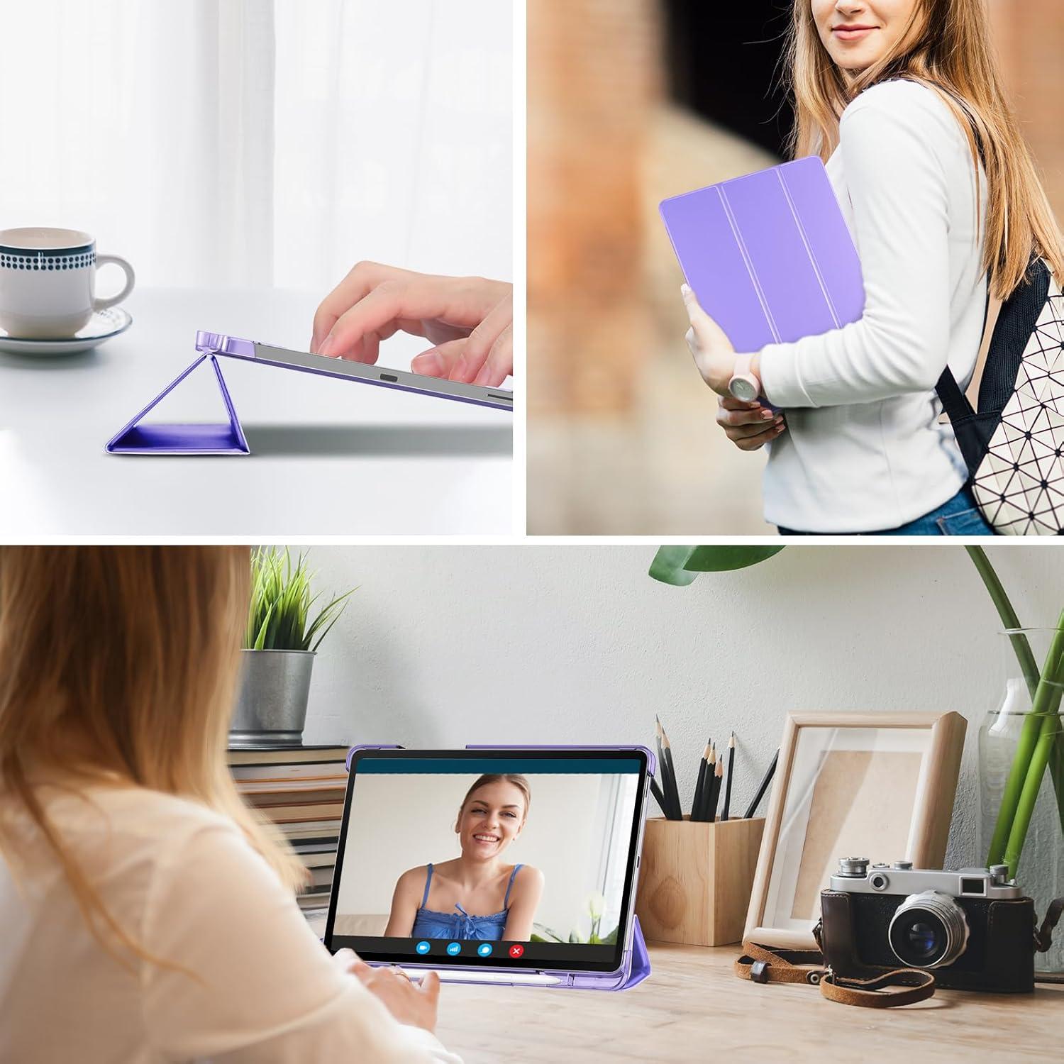 image:imageProCase Smart Case for Galaxy Tab S10 LiteS10 FES9 FE 109 Inch with S Pen Holder Slim Trifold Stand Folio Hard Back Shell Protective Cover for 109 Galaxy Tab S10 LiteS10 FES9 FE BlackPurple