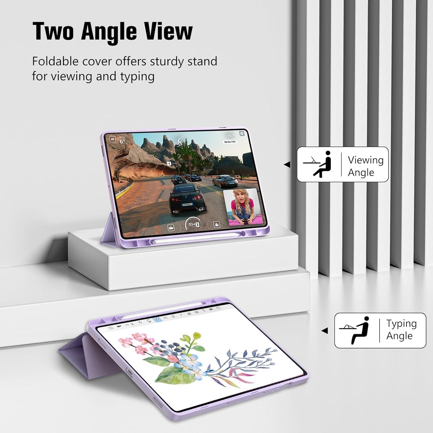 image:imageProCase Smart Case for Galaxy Tab S10 LiteS10 FES9 FE 109Inch with S Pen Holder Trifold Stand Folio Cover with Soft TPU Back for 109 Galaxy Tab S10 LiteS10 FES9 FE MgreenLightpurple