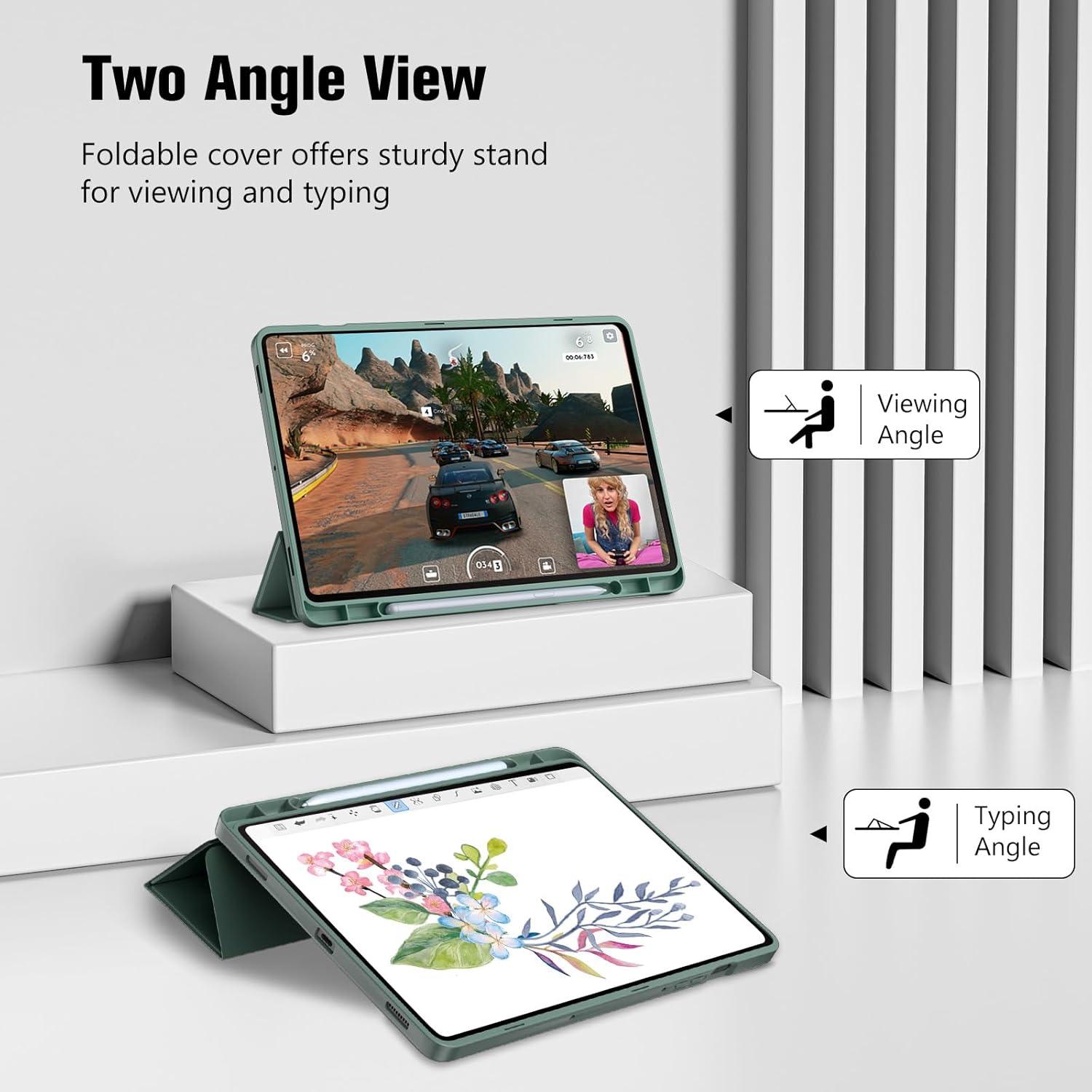 image:imageProCase Smart Case for Galaxy Tab S10 LiteS10 FES9 FE 109Inch with S Pen Holder Trifold Stand Folio Cover with Soft TPU Back for 109 Galaxy Tab S10 LiteS10 FES9 FE MgreenMgreen