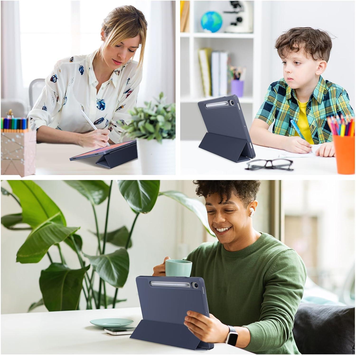 image:imageProCase Smart Case for Galaxy Tab S10 LiteS10 FES9 FE 109Inch with S Pen Holder Trifold Stand Folio Cover with Soft TPU Back for 109 Galaxy Tab S10 LiteS10 FES9 FE MgreenNavy