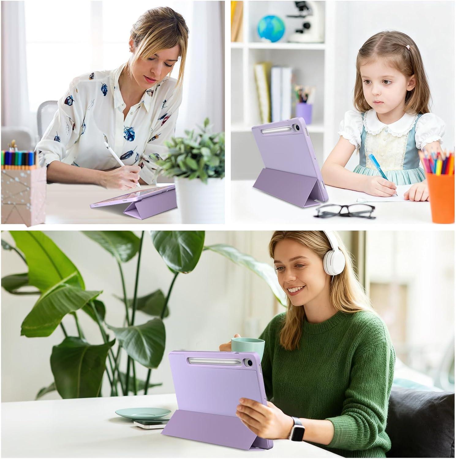 image:imageProCase Smart Case for Galaxy Tab S10 LiteS10 FES9 FE 109Inch with S Pen Holder Trifold Stand Folio Cover with Soft TPU Back for 109 Galaxy Tab S10 LiteS10 FES9 FE MgreenLightpurple