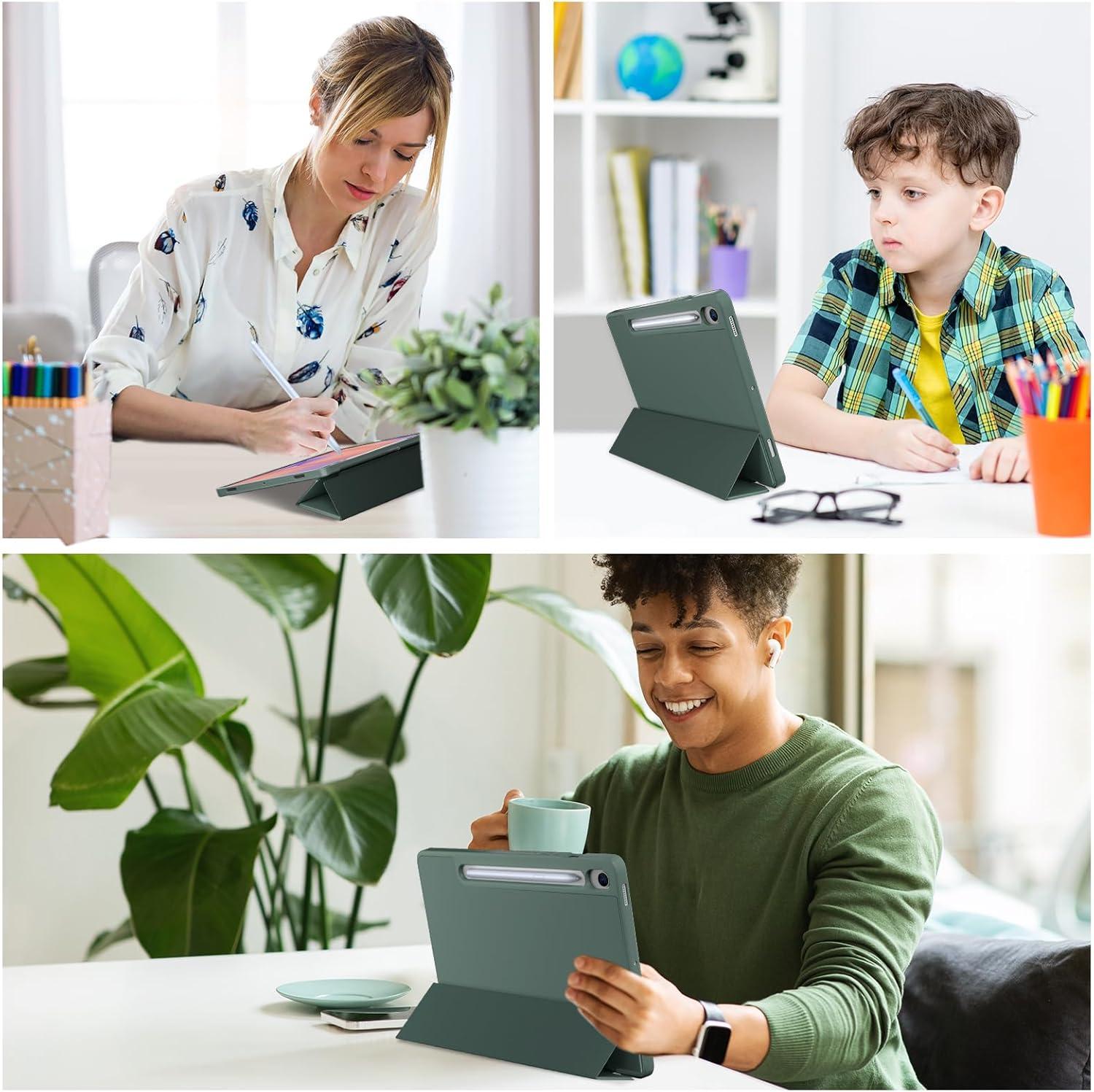 image:imageProCase Smart Case for Galaxy Tab S10 LiteS10 FES9 FE 109Inch with S Pen Holder Trifold Stand Folio Cover with Soft TPU Back for 109 Galaxy Tab S10 LiteS10 FES9 FE MgreenMgreen