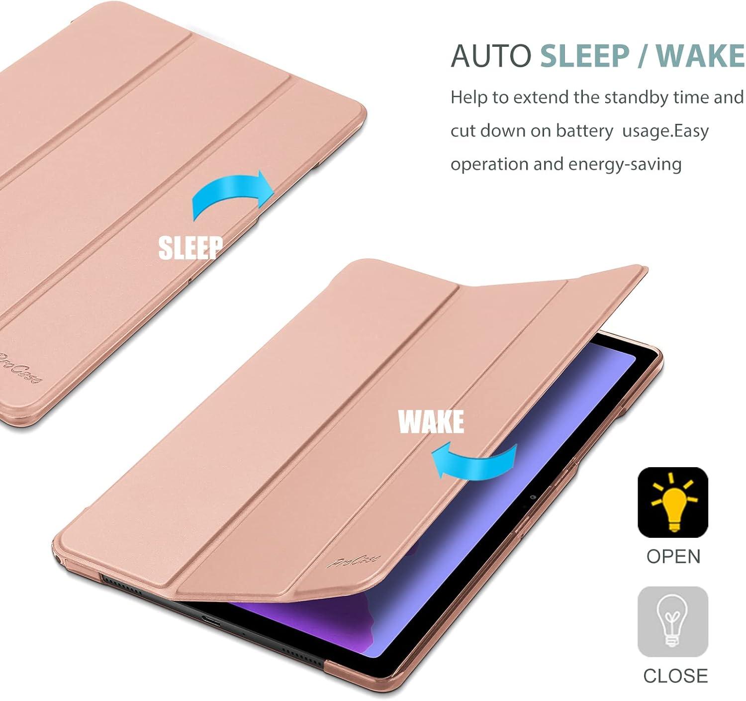 image:imageProCase Smart Case for Galaxy Tab a7 104 Inch 2022 2020 SMT509 T500 T503 T505 T507 Protective Stand Case Hard Shell Cover for 104 Inch Galaxy Tab a7 104 BlackRosegold