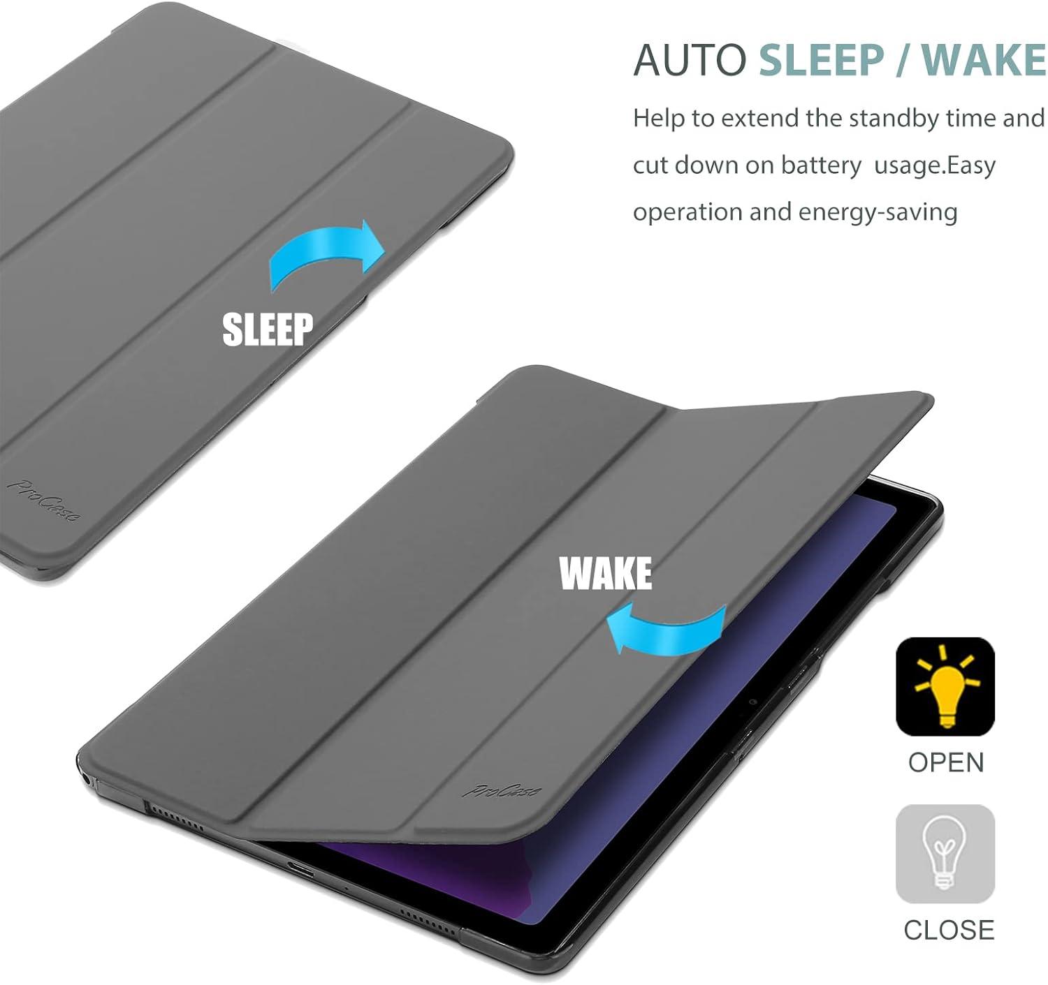 image:imageProCase Smart Case for Galaxy Tab a7 104 Inch 2022 2020 SMT509 T500 T503 T505 T507 Protective Stand Case Hard Shell Cover for 104 Inch Galaxy Tab a7 104 BlackGrey