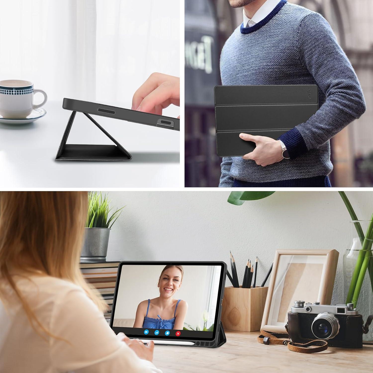 image:imageProCase Smart Case for Samsung Galaxy Tab S11 11Inch 2025 SMX730SMX736B with S Pen Holder TriFold Stand Cover with Soft TPU Back Auto WakeSleep BlackBlack