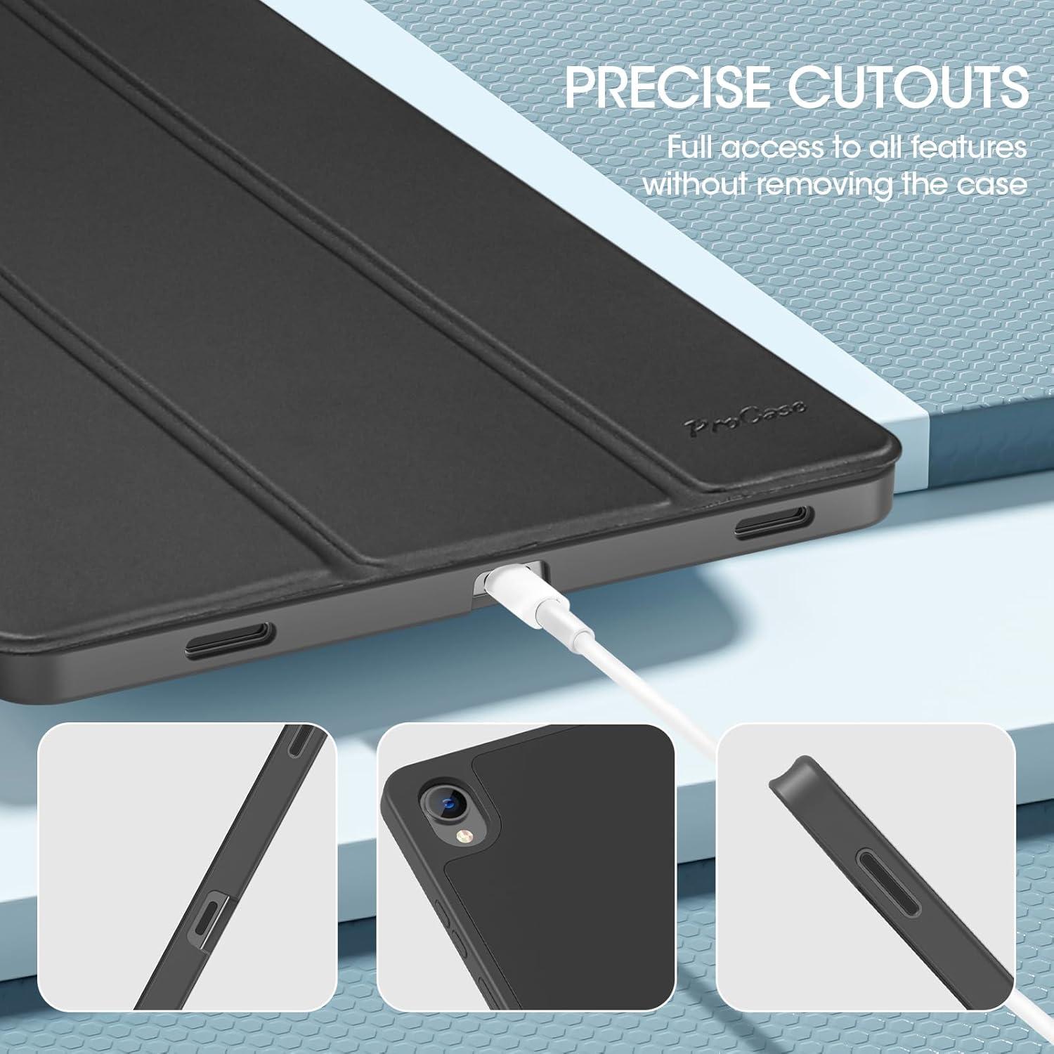 image:imageProCase Smart Case for Samsung Galaxy Tab S11 11Inch 2025 SMX730SMX736B with S Pen Holder TriFold Stand Cover with Soft TPU Back Auto WakeSleep BlackBlack