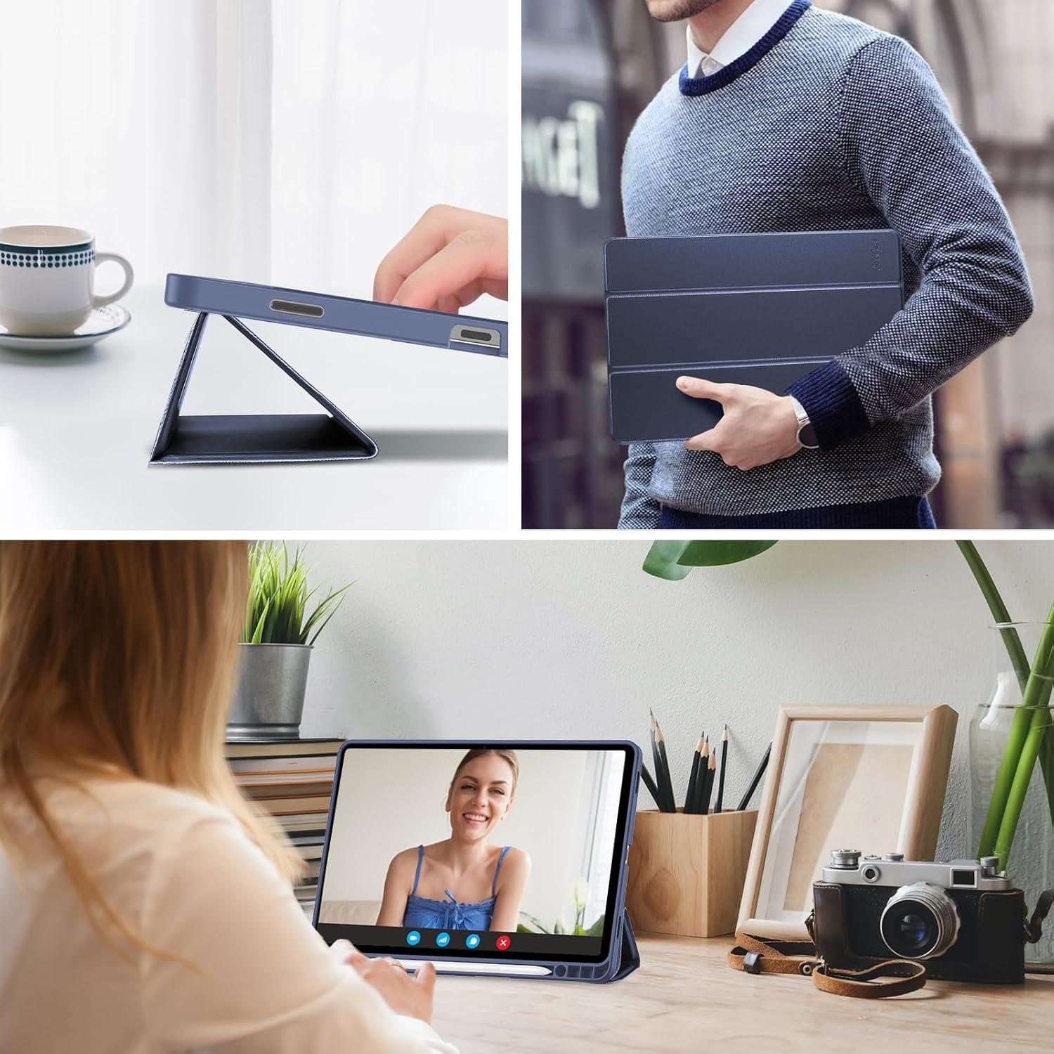 image:imageProCase Smart Case for Samsung Galaxy Tab S11 11Inch 2025 SMX730SMX736B with S Pen Holder TriFold Stand Cover with Soft TPU Back Auto WakeSleep BlackNavy
