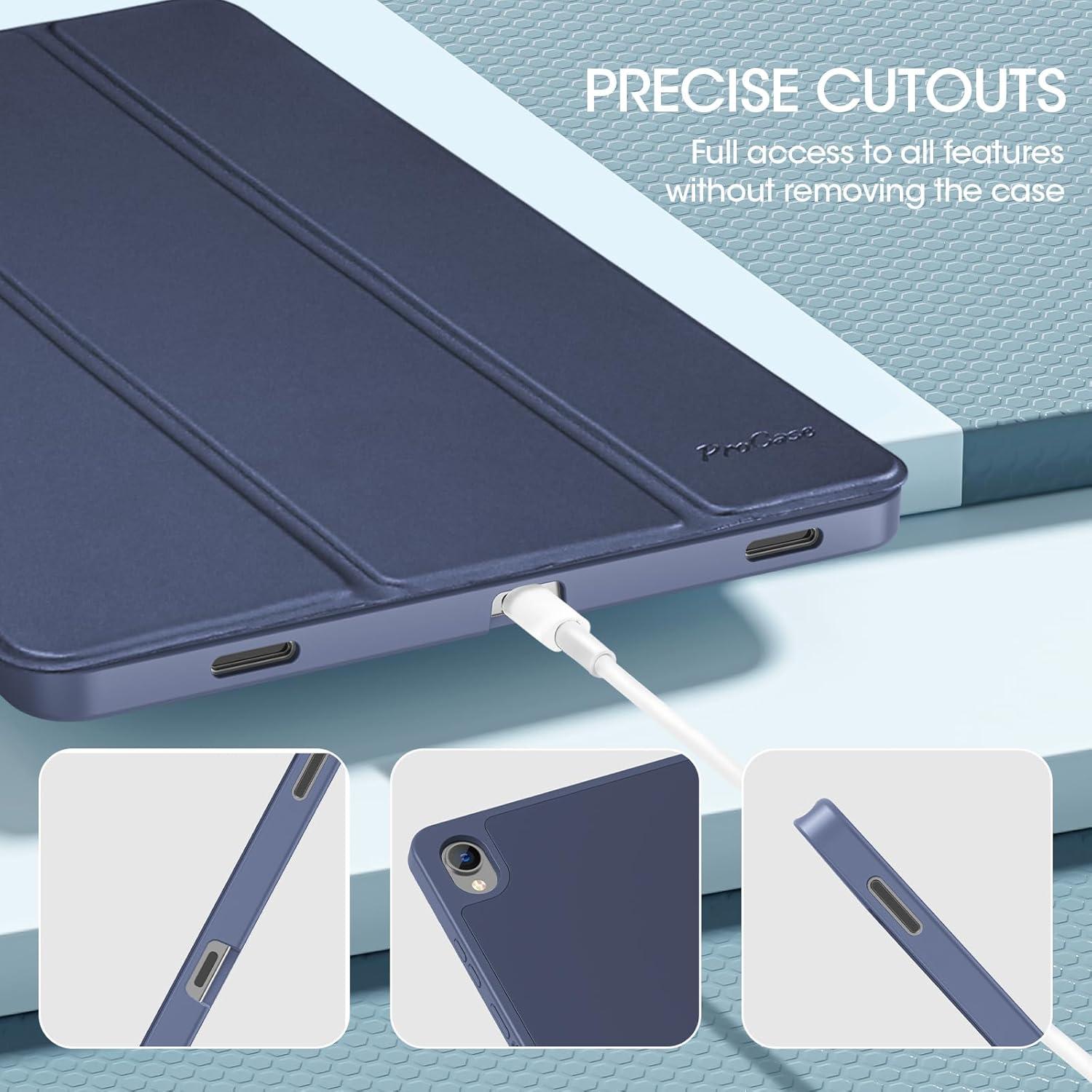 image:imageProCase Smart Case for Samsung Galaxy Tab S11 11Inch 2025 SMX730SMX736B with S Pen Holder TriFold Stand Cover with Soft TPU Back Auto WakeSleep BlackNavy