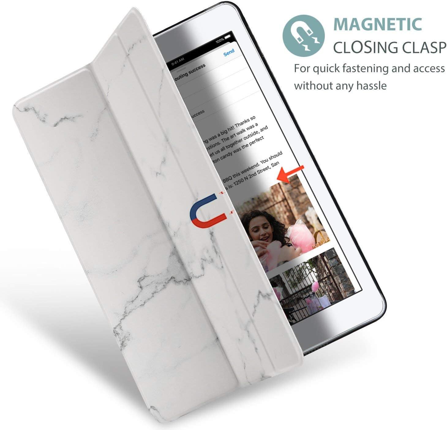 image:imageProCase Smart Case for iPad 97 Inch iPad 6th5th Generation 2018 2017Model A1893 A1954 A1822 A1823 Ultra Slim Lightweight Stand Cover with Translucent Frosted Back BlackWhitemarble