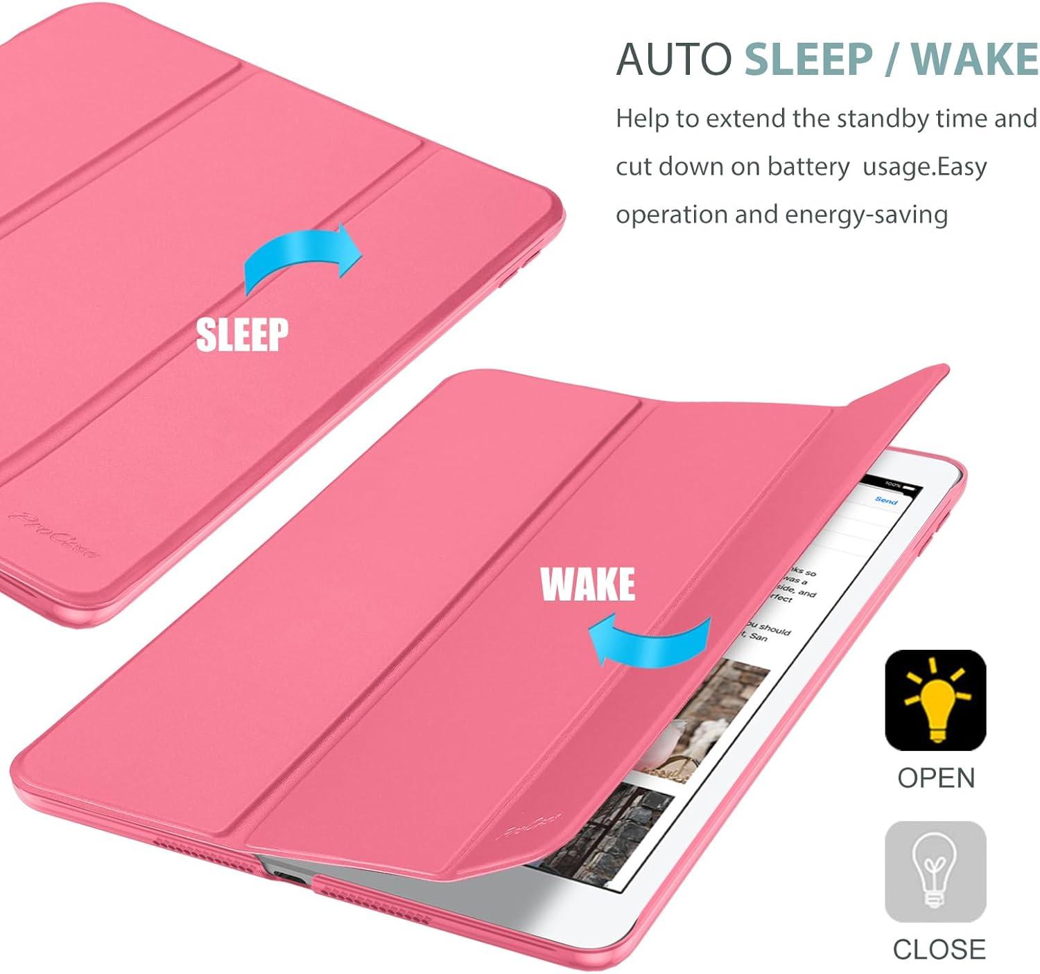 image:imageProCase Smart Case for iPad 97 Inch iPad 6th5th Generation 2018 2017Model A1893 A1954 A1822 A1823 Ultra Slim Lightweight Stand Cover with Translucent Frosted Back BlackMelonpink