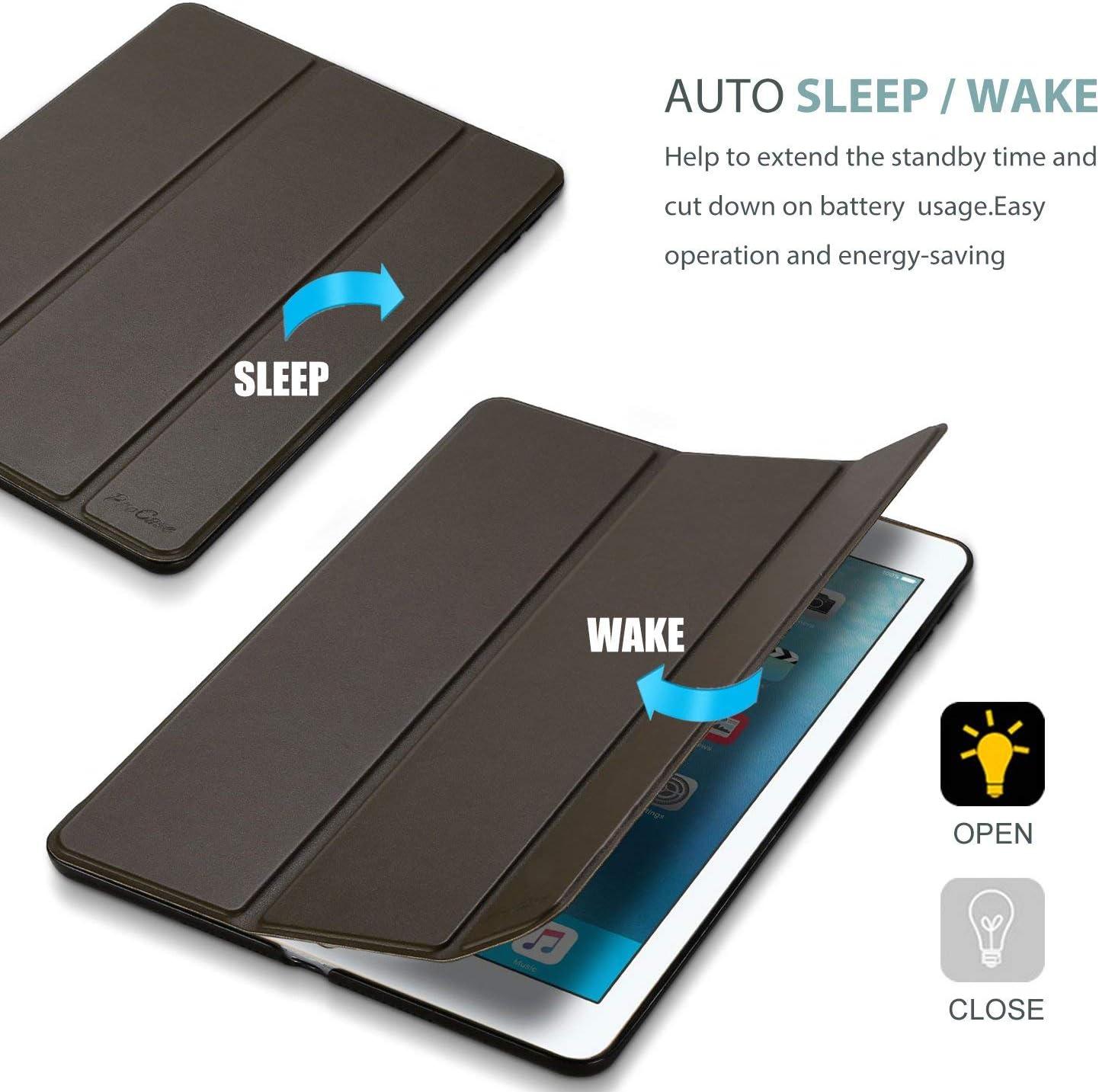 image:imageProCase Smart Case for iPad 97 Inch iPad 6th5th Generation 2018 2017Model A1893 A1954 A1822 A1823 Ultra Slim Lightweight Stand Cover with Translucent Frosted Back BlackBrown