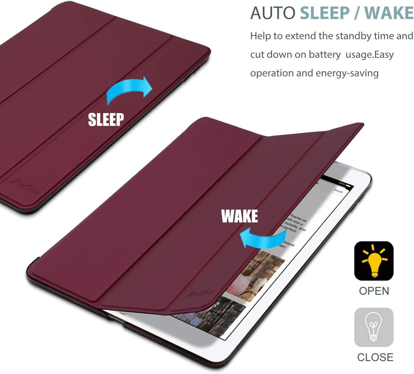 image:imageProCase Smart Case for iPad 97 Inch iPad 6th5th Generation 2018 2017Model A1893 A1954 A1822 A1823 Ultra Slim Lightweight Stand Cover with Translucent Frosted Back BlackWine