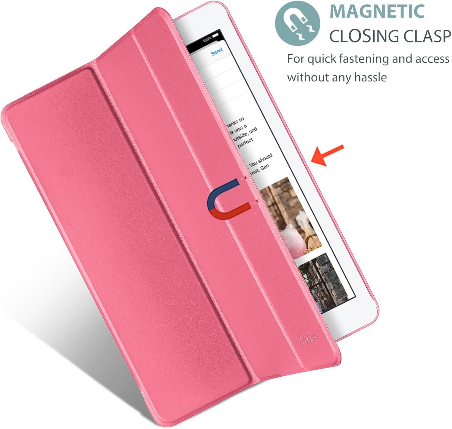 image:imageProCase Smart Case for iPad 97 Inch iPad 6th5th Generation 2018 2017Model A1893 A1954 A1822 A1823 Ultra Slim Lightweight Stand Cover with Translucent Frosted Back BlackMelonpink